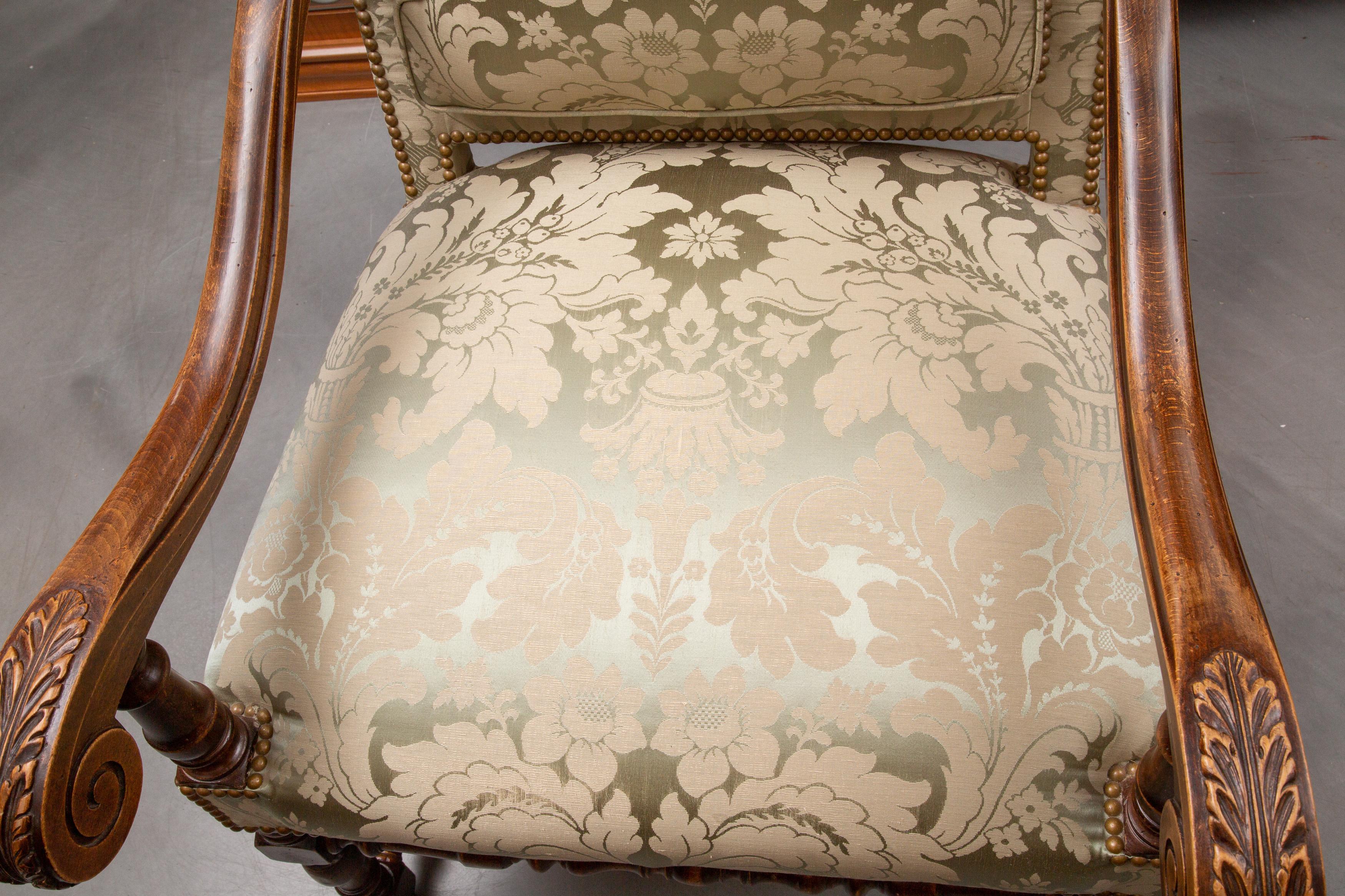 Pair of 19th Century English Upholstered Library Chairs 2