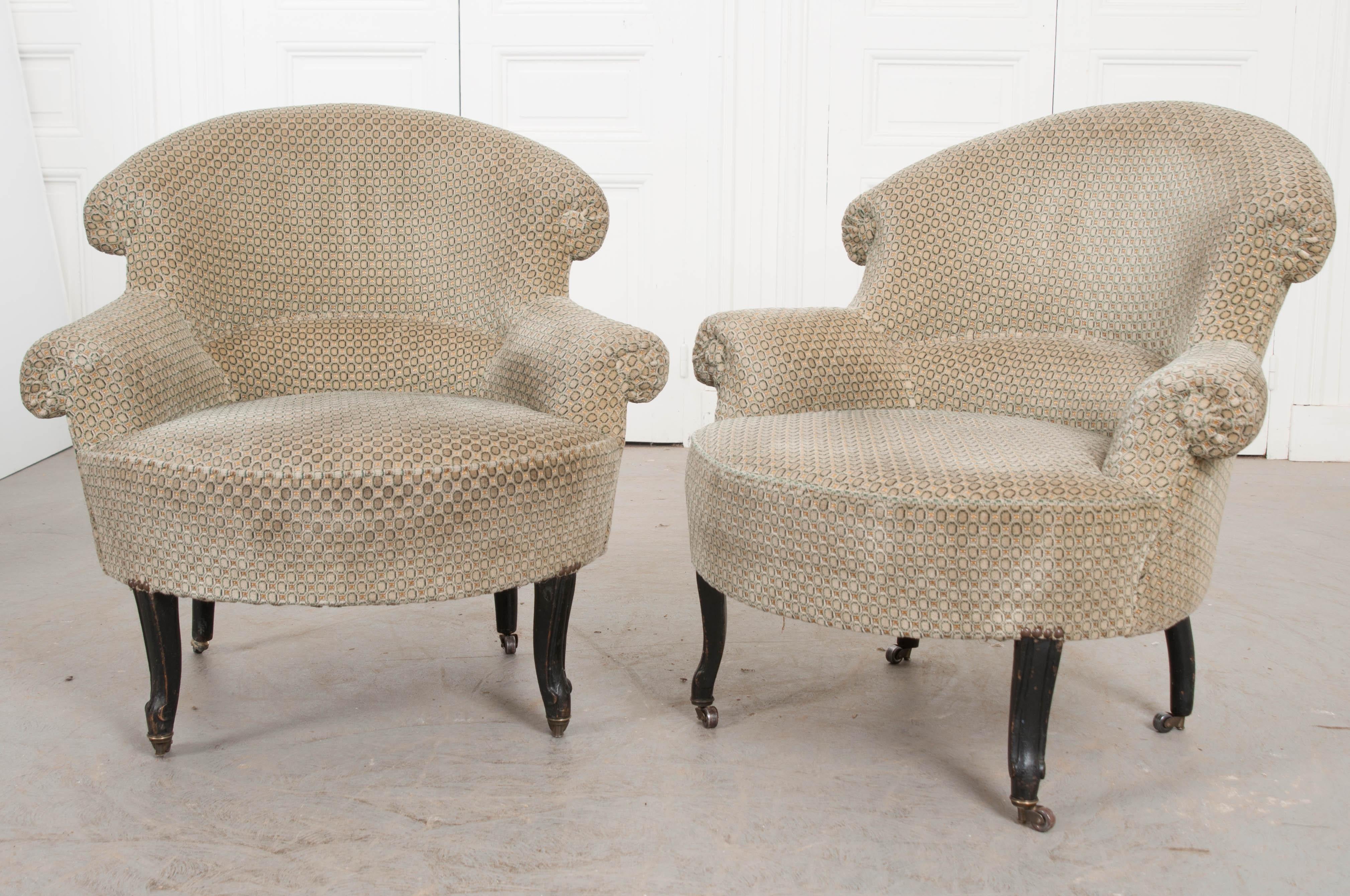 Pair of 19th Century English Upholstered Tub Chairs 8