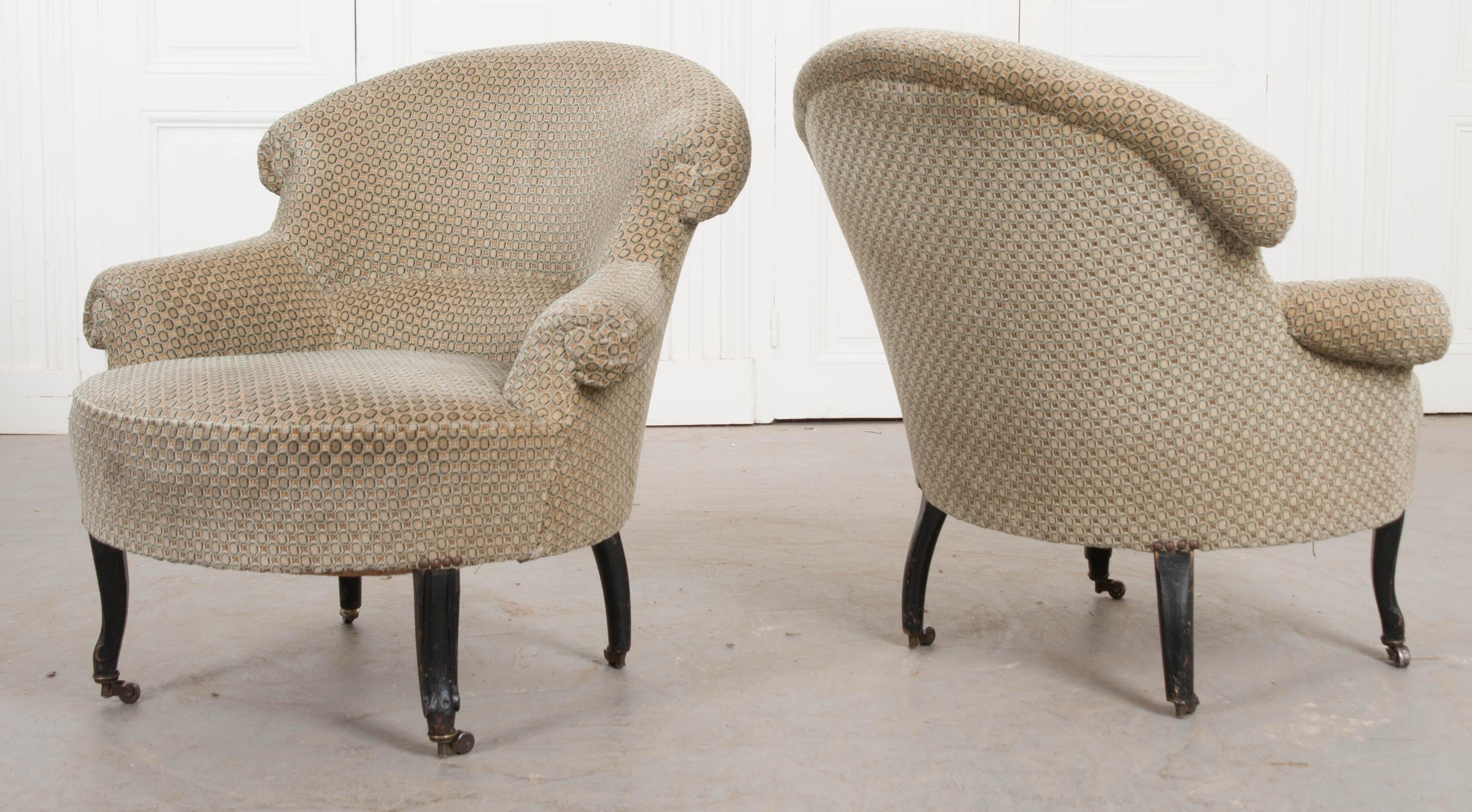 Pair of 19th Century English Upholstered Tub Chairs 9