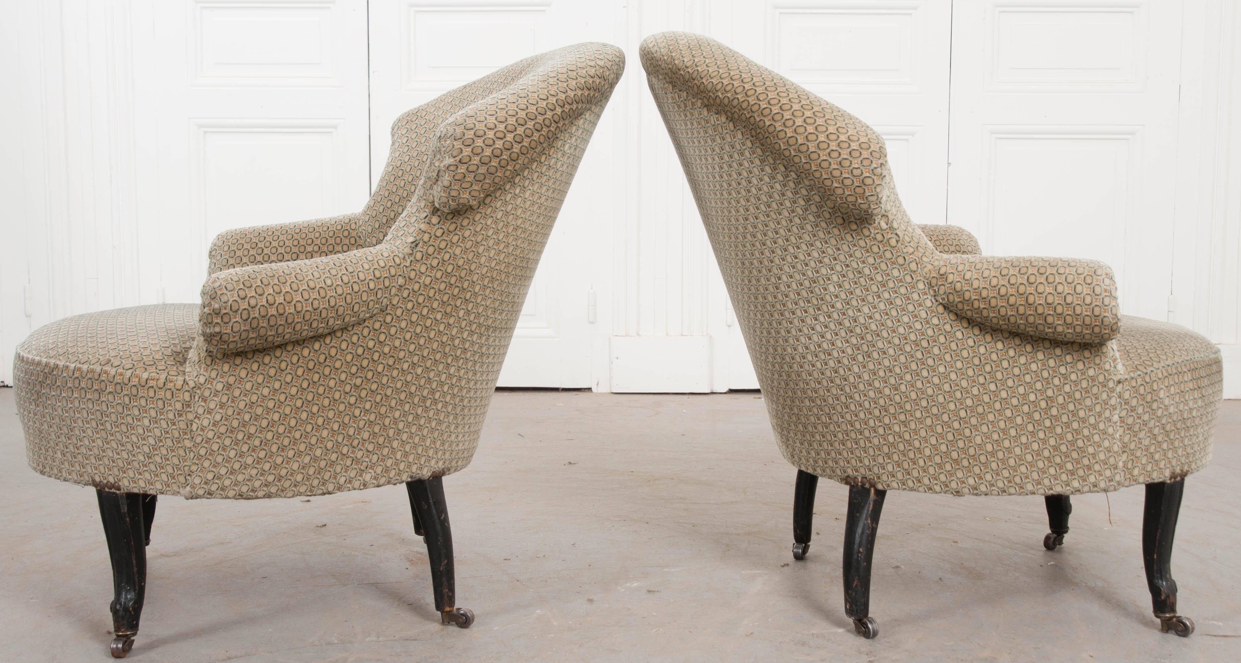 Pair of 19th Century English Upholstered Tub Chairs 10