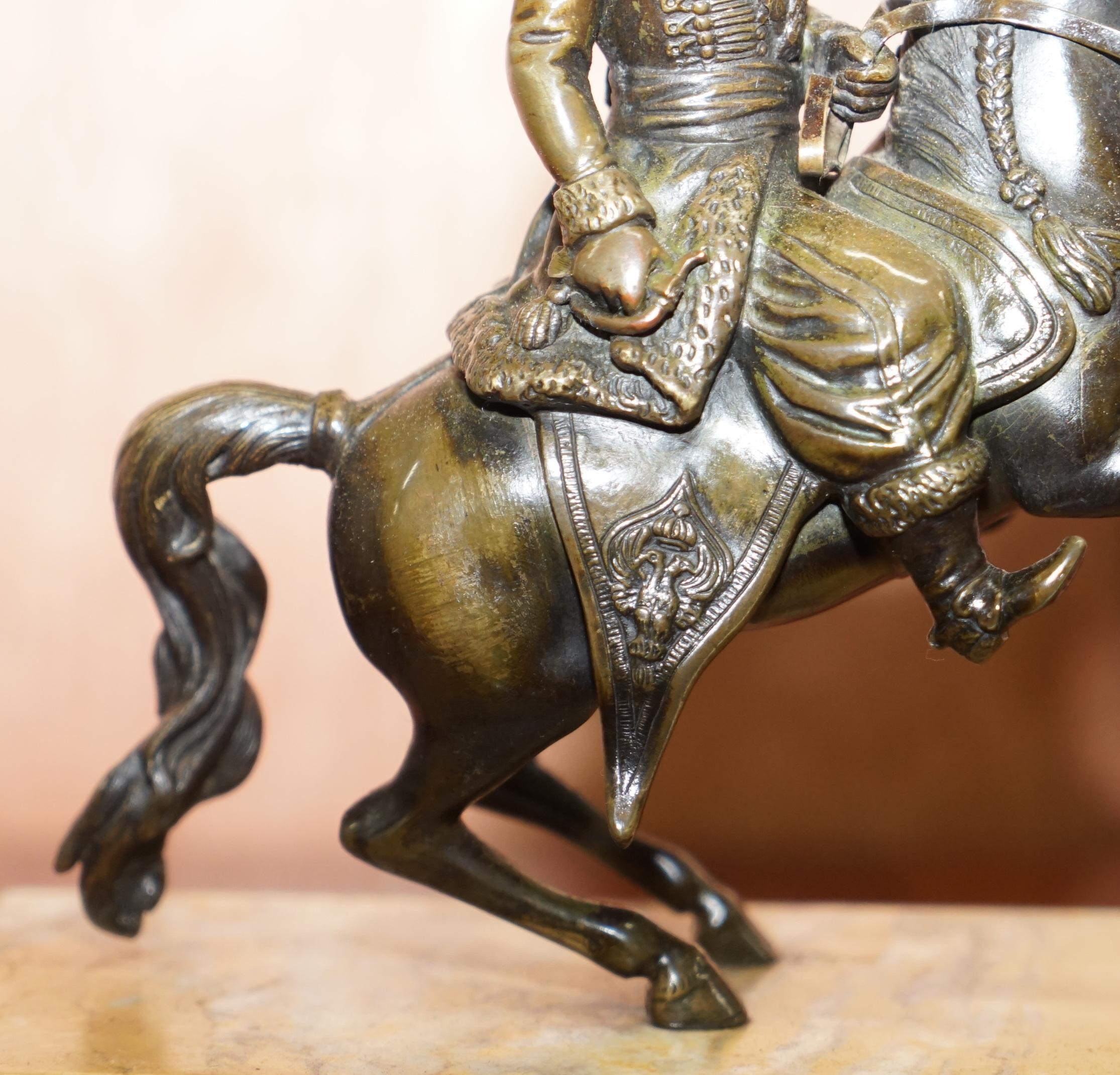 Pair of 19th Century Equestrian Bronzes Russian Cossack & Roman Solider Horses For Sale 6