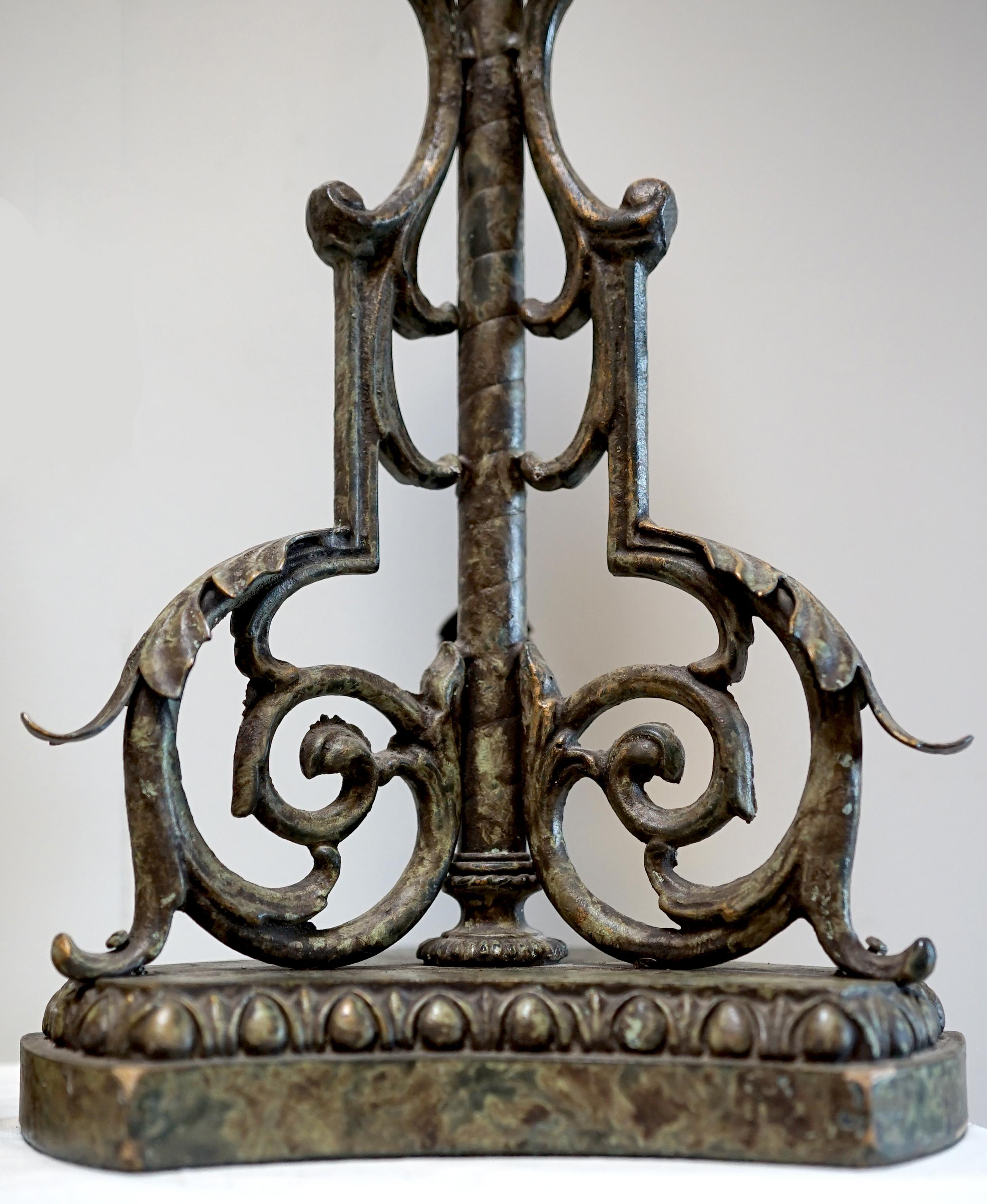 Pair of 19th Century European Pricket Conversion Gothic Table Lamps For Sale 6