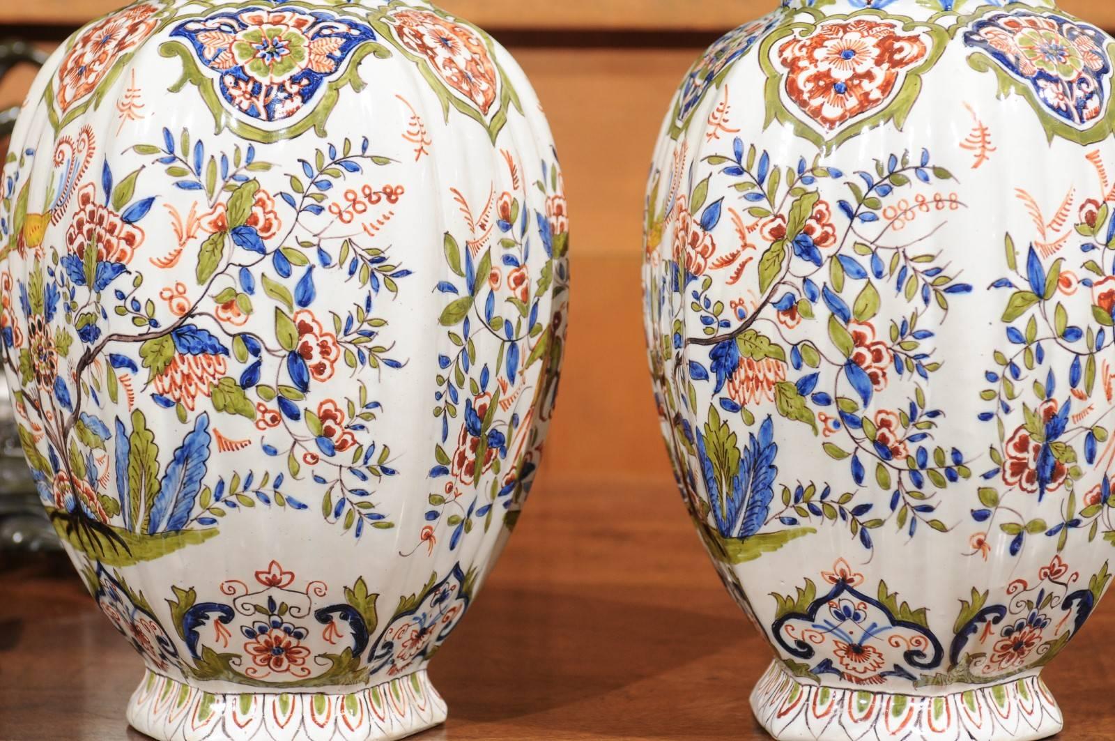 Pair of 19th Century Faience Jars with Lids from Devres, France For Sale 7