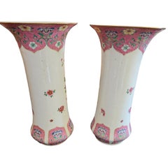 Pair of 19th Century Famille Rose Beaker Vases