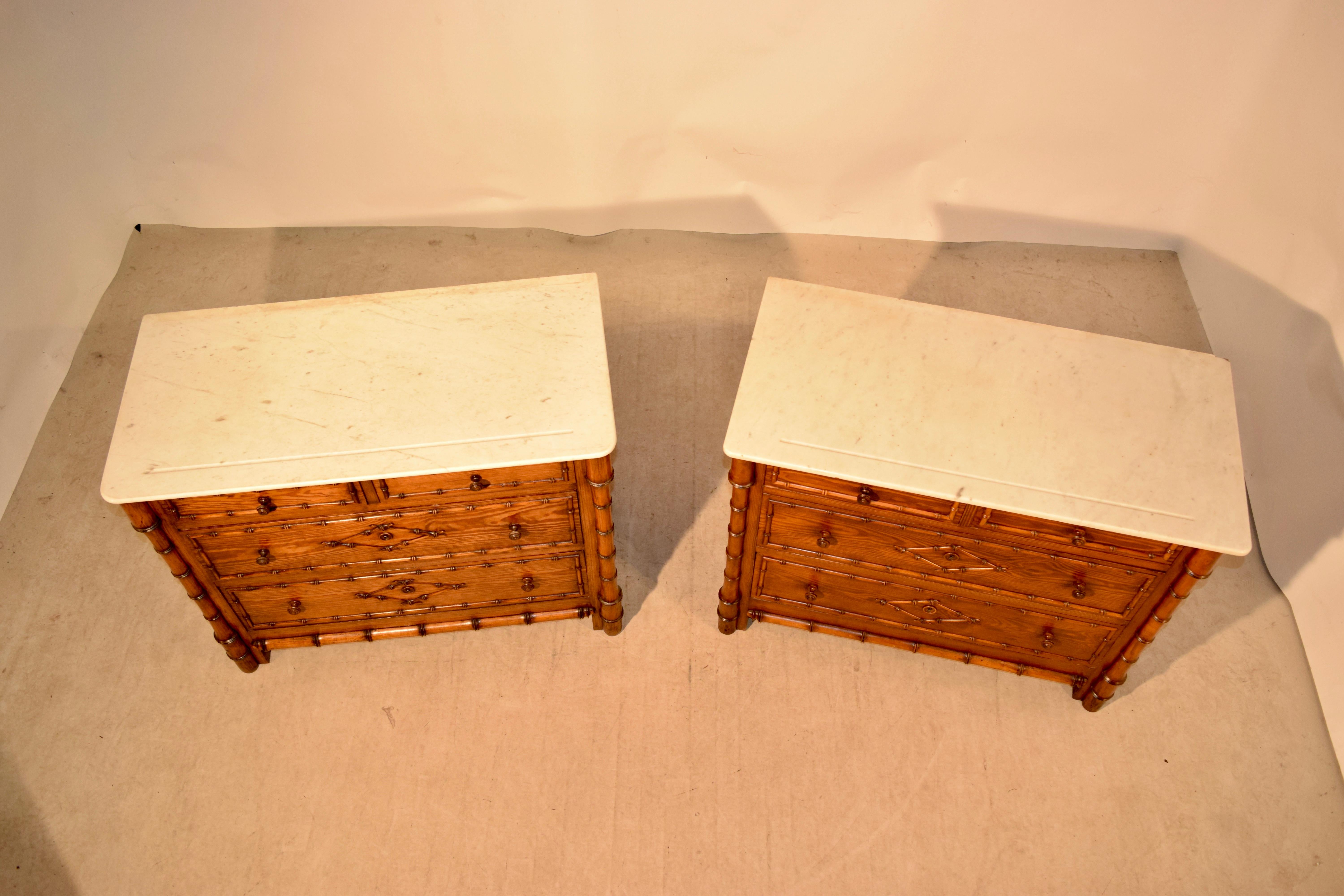 Pair of 19th Century Faux Bamboo Chests In Excellent Condition In High Point, NC