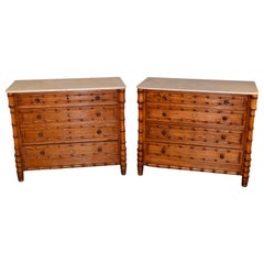 Pair of 19th Century Faux Bamboo Chests of Drawers
