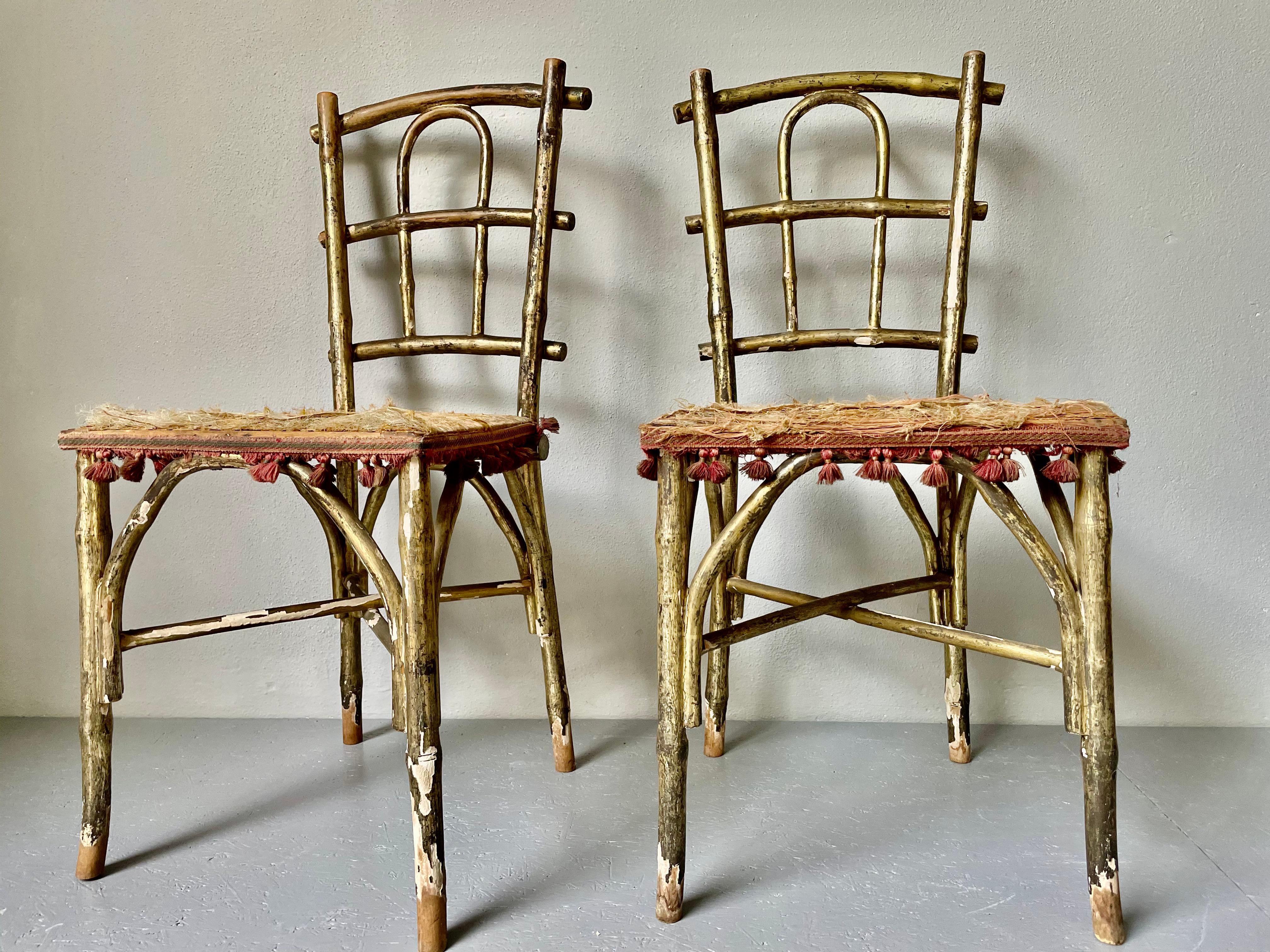 Paar Parlor-Stühle aus Kunstbambus des 19. Jahrhunderts von Thonet (Französische Provence) im Angebot