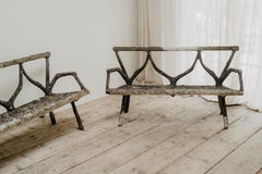 Pair of 19th Century Faux Bois Garden Benches