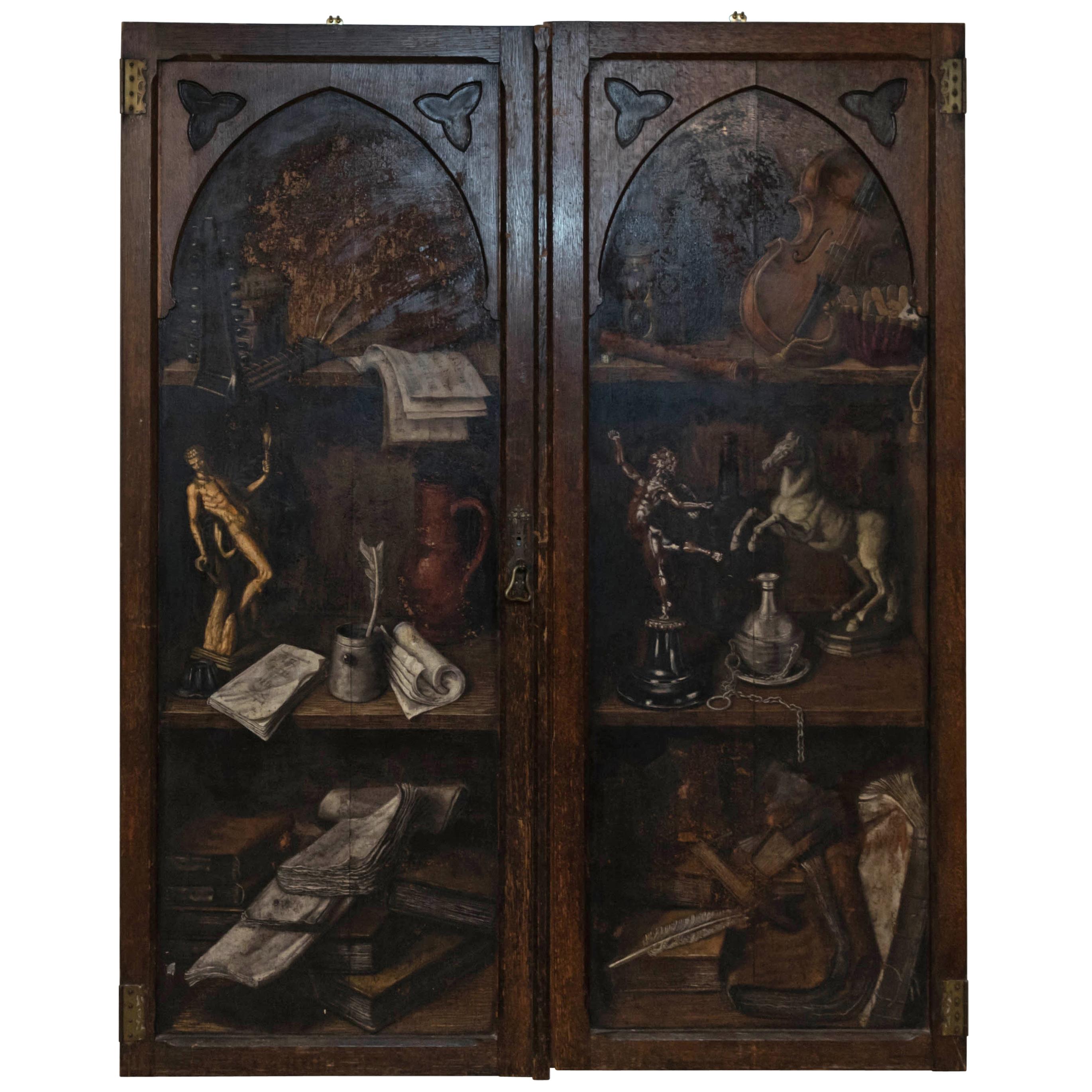 Pair of 19th Century Faux Painted Doors For Sale at 1stDibs
