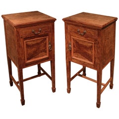 Pair of 19th Century figured Olivewood Bedside Cabinets