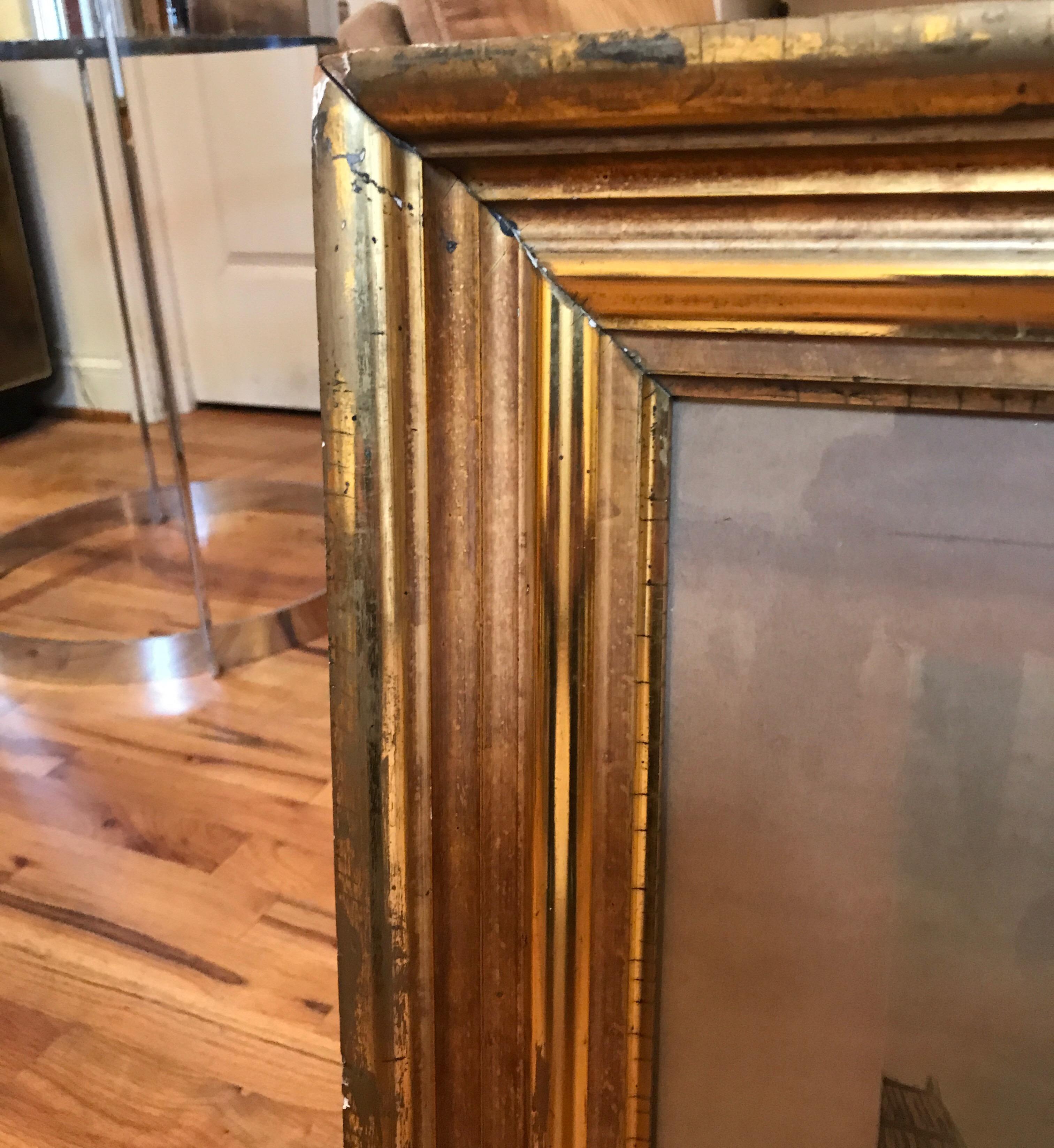 Pair of 19th Century Fishing Prints in Original Classic American Giltwood Frames 10