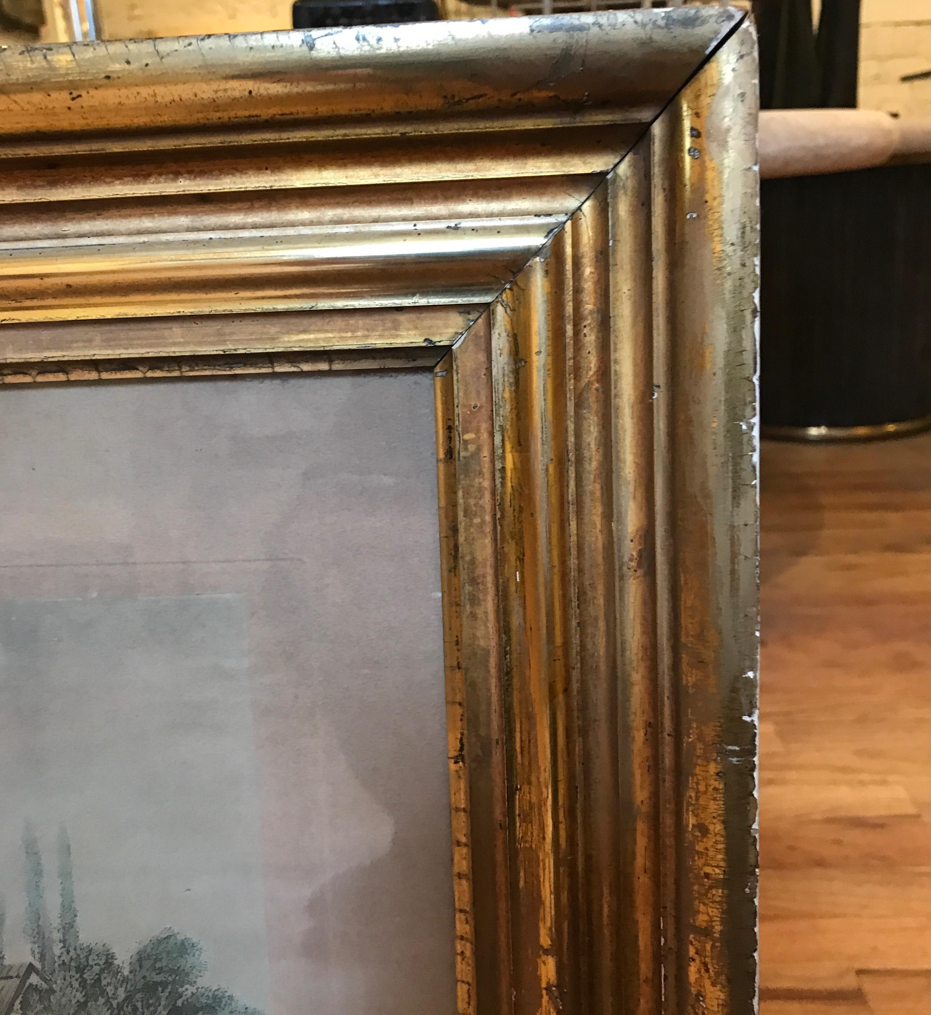 Pair of 19th Century Fishing Prints in Original Classic American Giltwood Frames 1