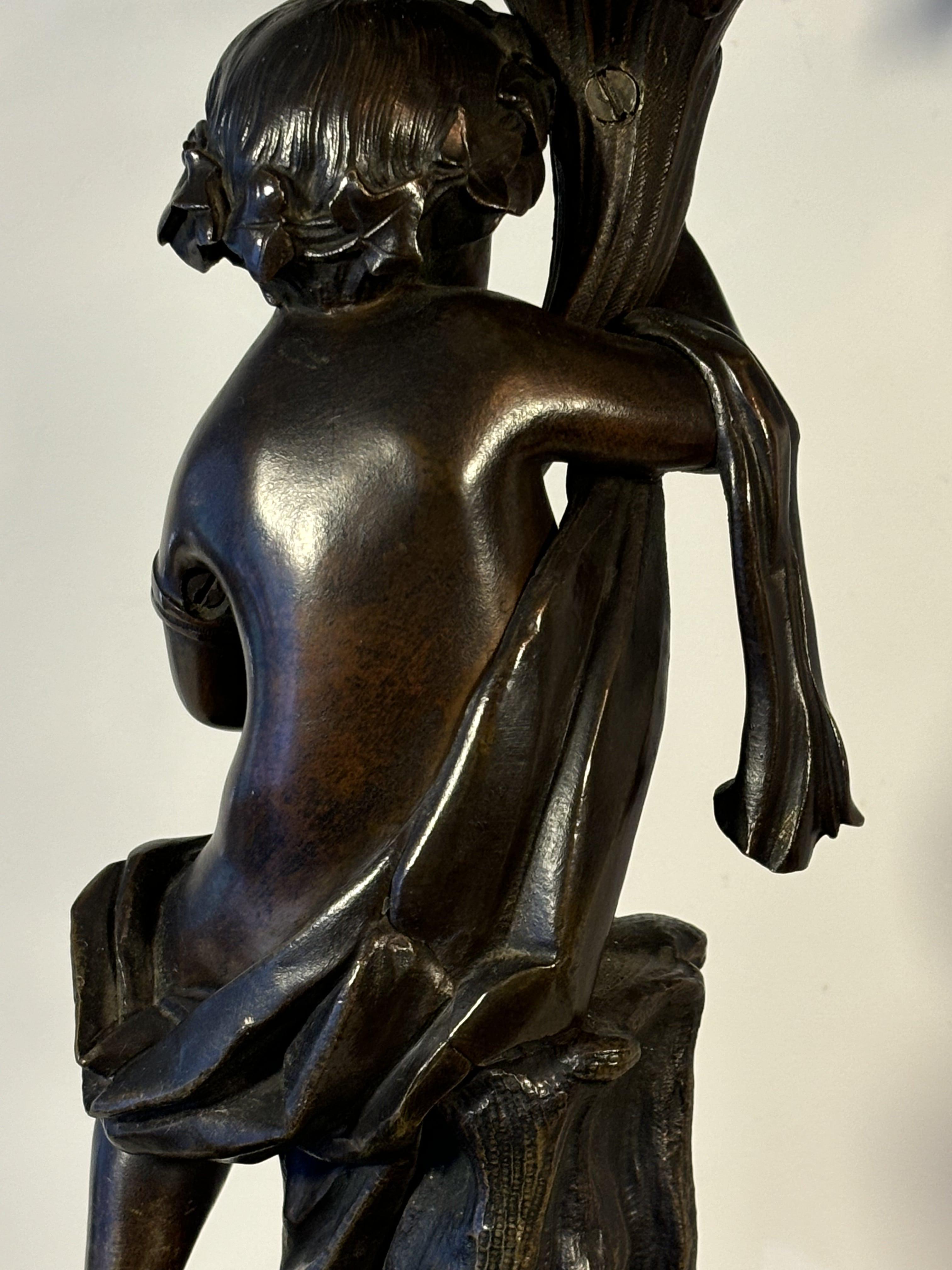 Pair of 19th century Five-Light Candelabras, in bronze, decorated With Putti 5