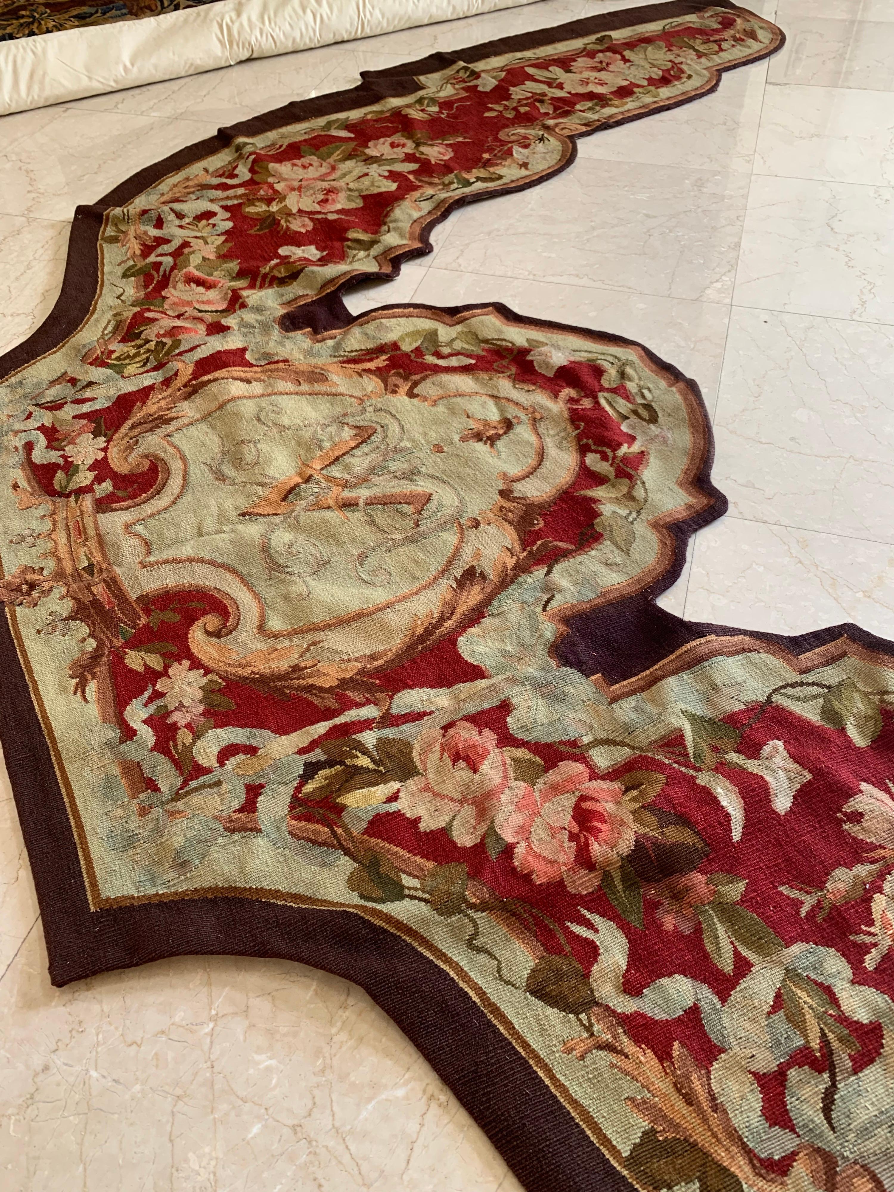 Paire de tapisserie décorative française à fleurs d'Aubusson Portire du 19ème siècle en vente 3