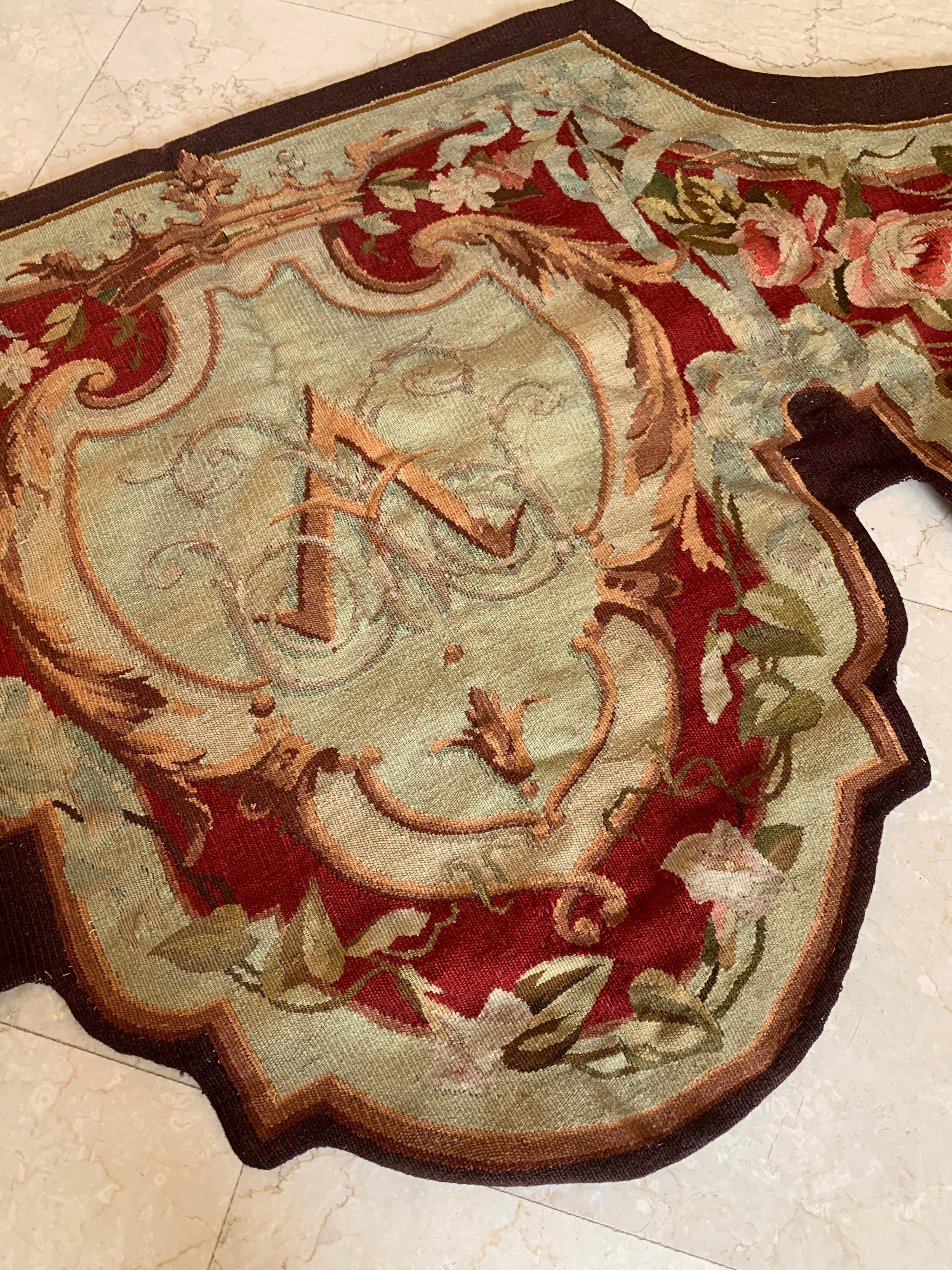 Pair of 19th Century Floral French Aubusson Portière Decorative Tapestry For Sale 1