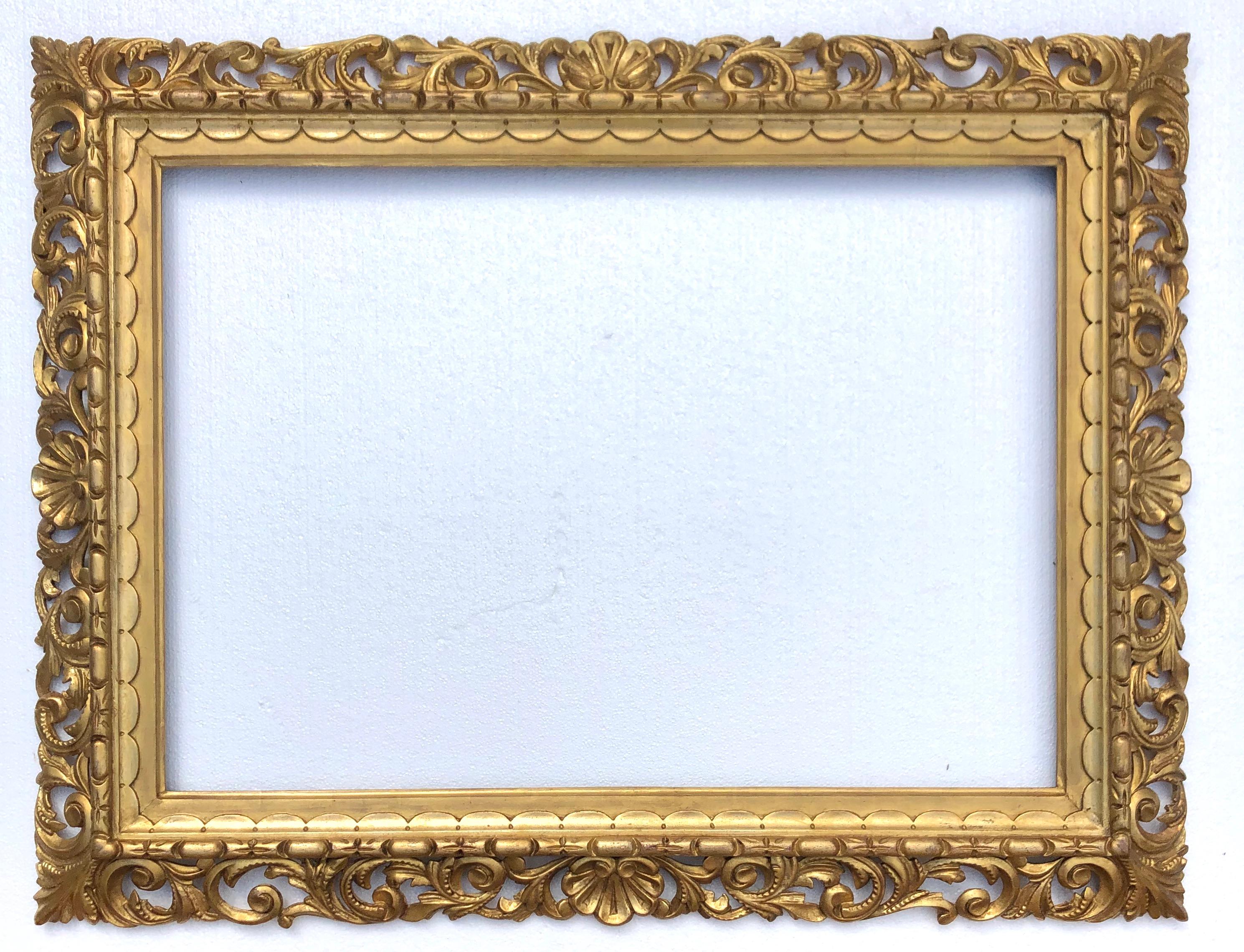 Rococo  Mirror Frames Pair of Giltwood 19th Century Florentine For Sale