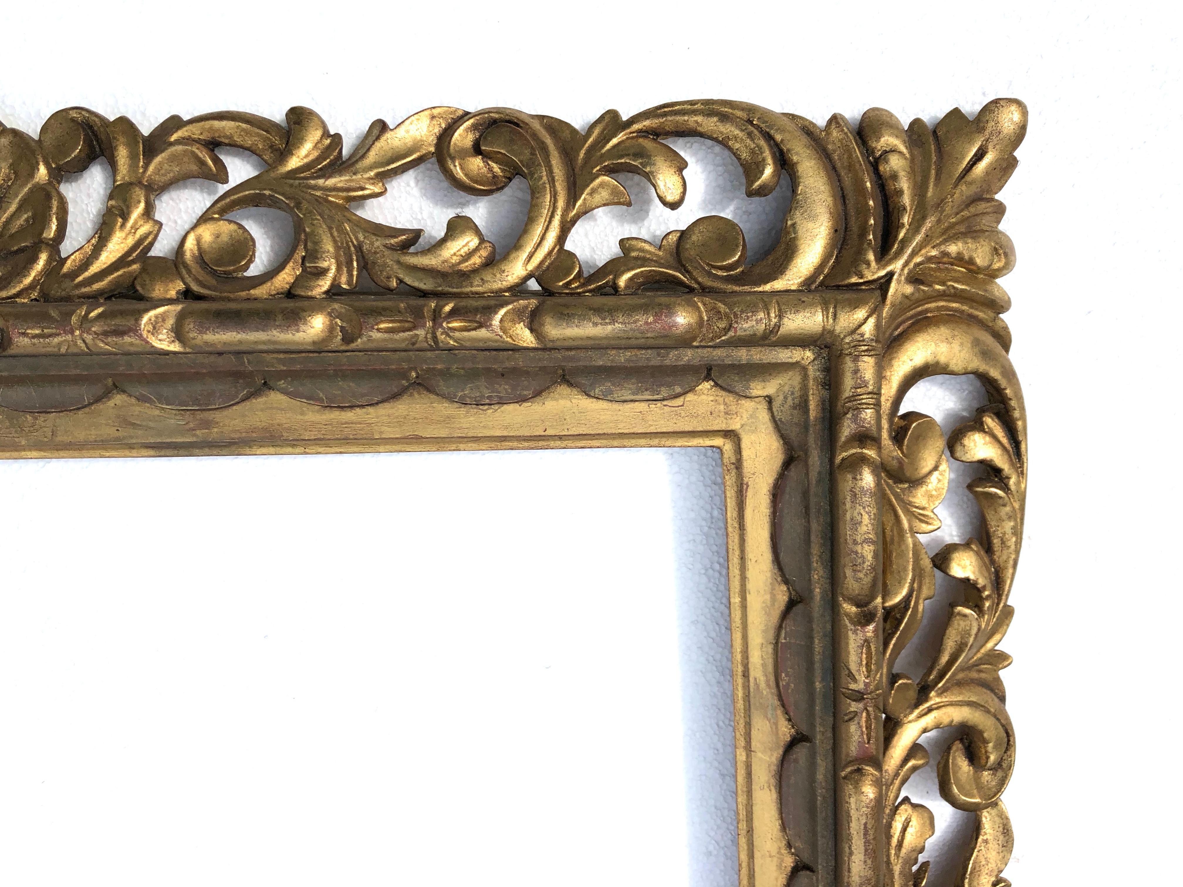 Italian  Mirror Frames Pair of Giltwood 19th Century Florentine For Sale