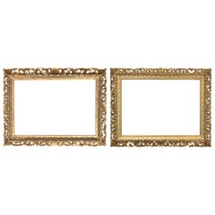  Mirror Frames Pair of Giltwood 19th Century Florentine