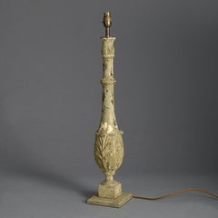 Pair of 19th Century Foliate Carved Balustrade Lamps