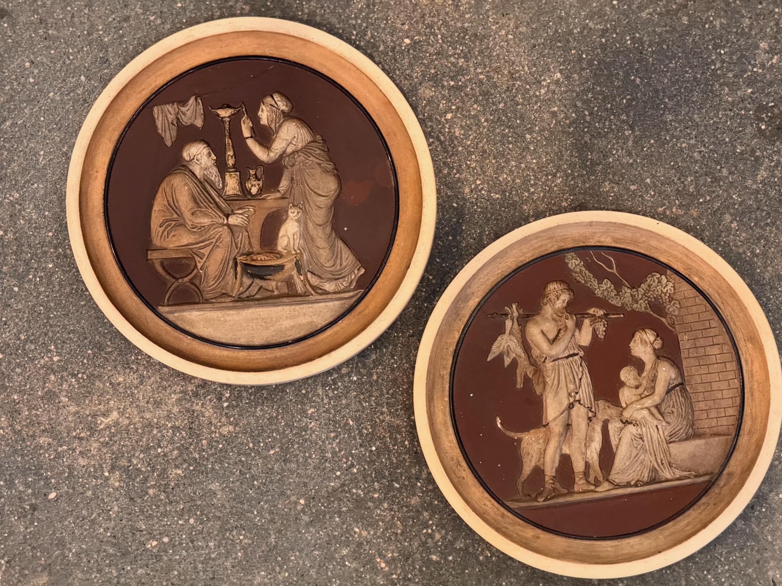 Pareja de placas Four Seasons del siglo XIX Alemán en venta