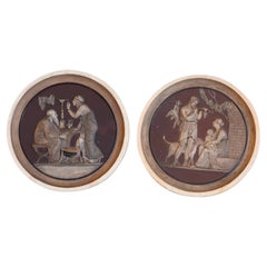 Paire de plaques Four Seasons du 19e siècle
