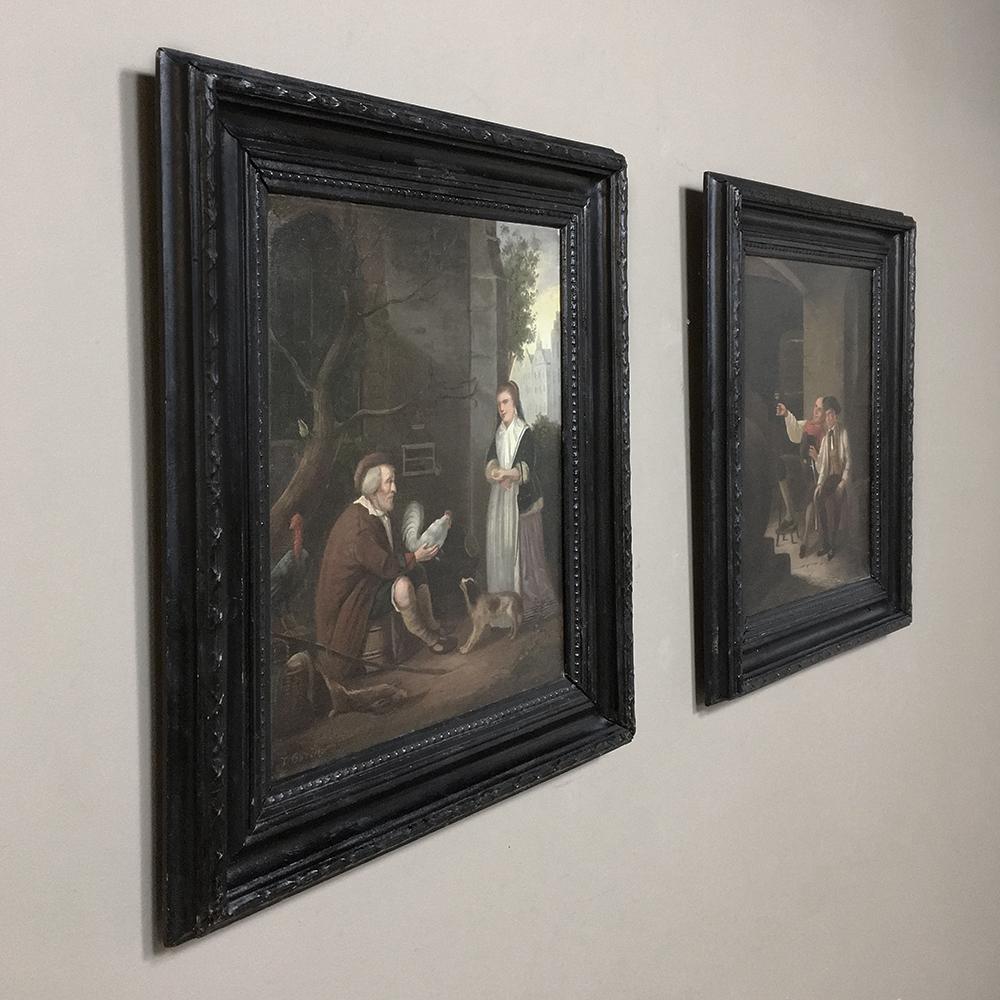 Pair of 19th Century Framed Oil Paintings on Canvas by I. Gorius For Sale 5
