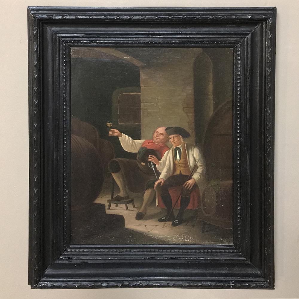 Hand-Carved Pair of 19th Century Framed Oil Paintings on Canvas by I. Gorius For Sale