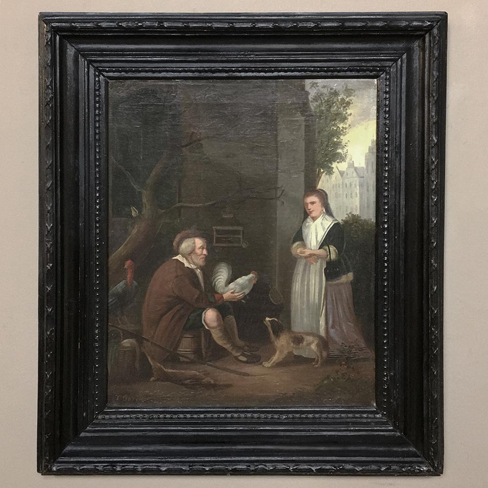 Pair of 19th Century Framed Oil Paintings on Canvas by I. Gorius In Good Condition For Sale In Dallas, TX