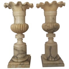 Pair of 19th Century French Alabaster Vases