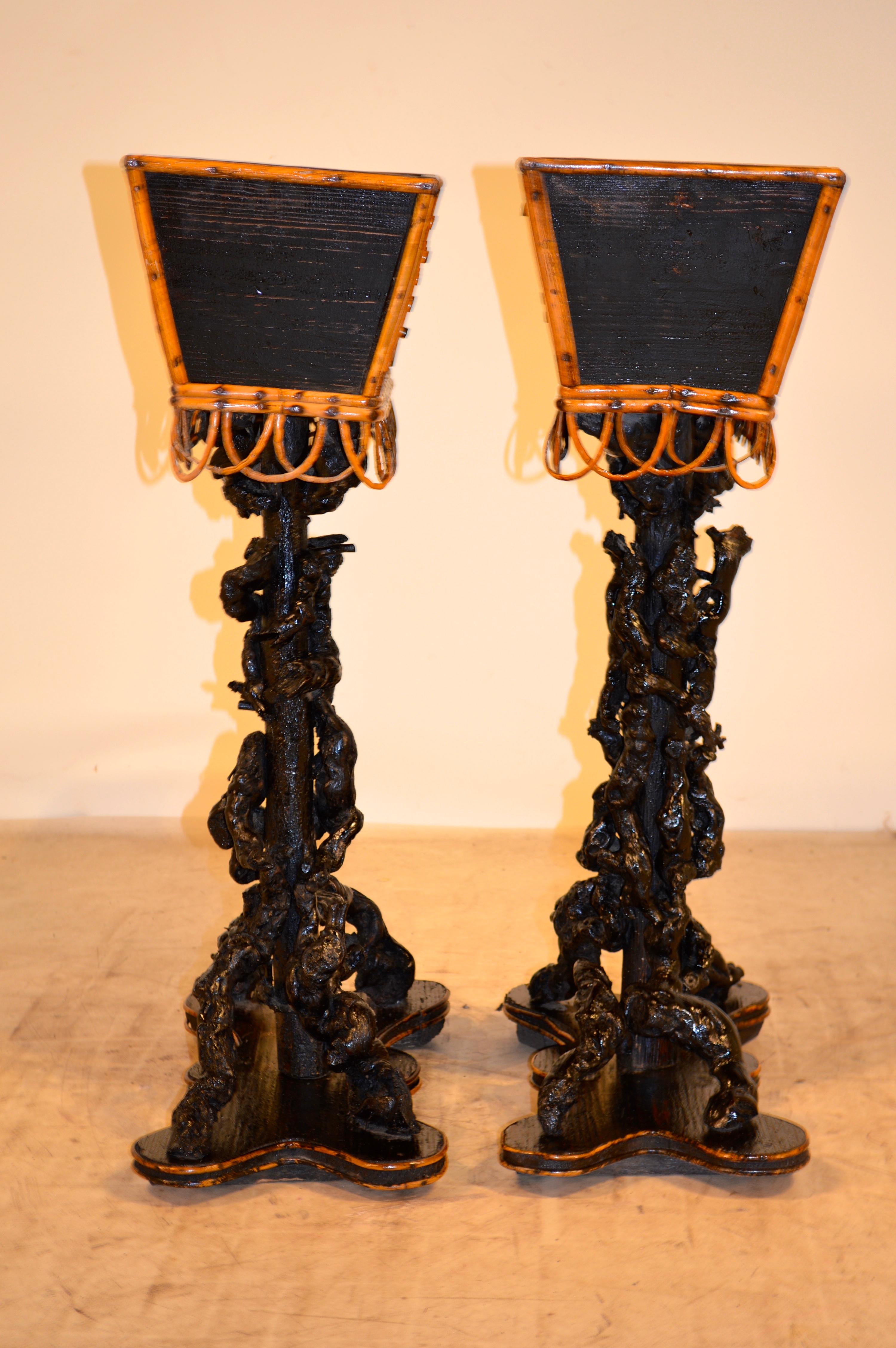 Pine Pair of 19th Century French Alpine Planters For Sale