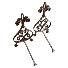 Pair Of 19th Century French Andirons Circa 1860
