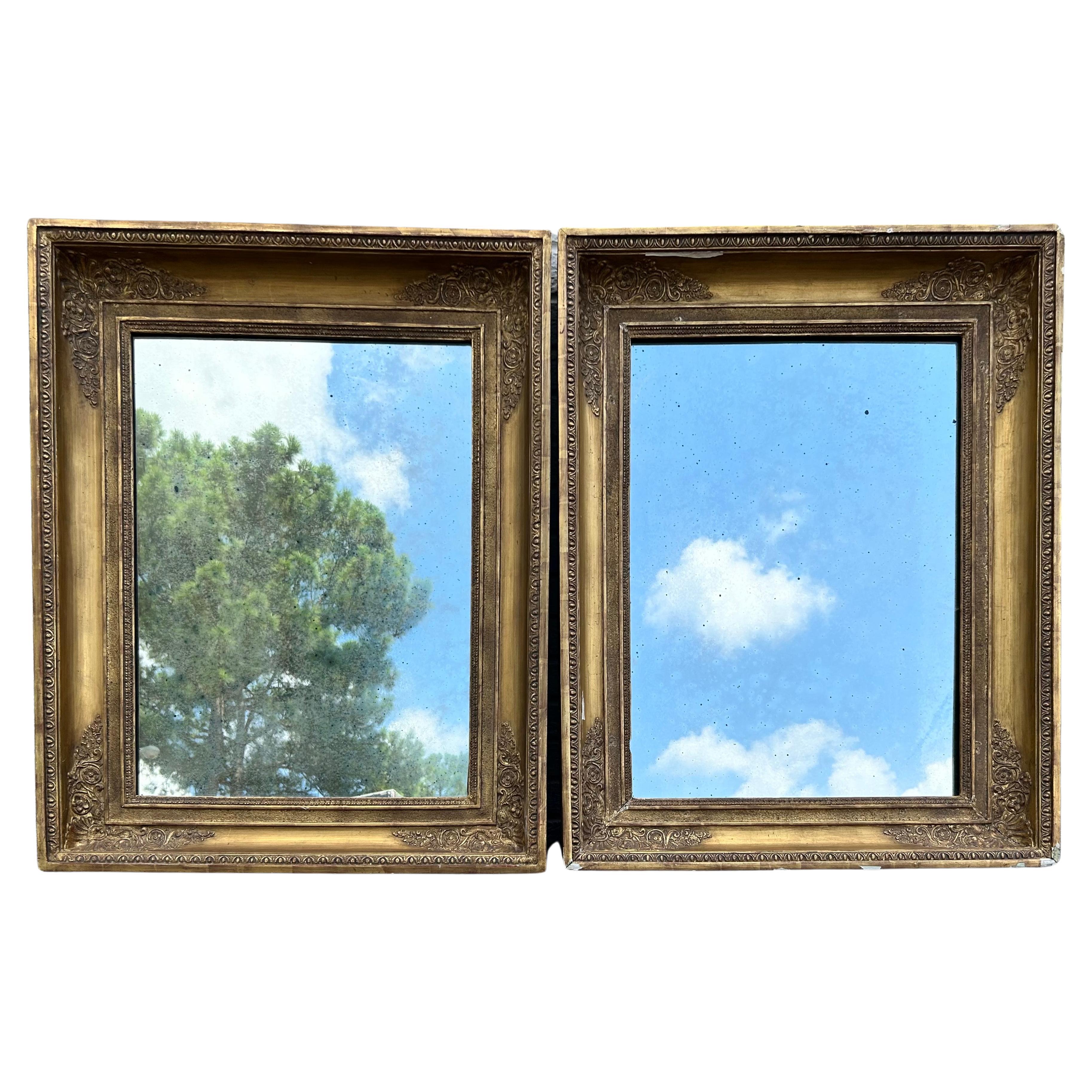 Pair of 19th Century French Antique Gold Gilt Large Empire Frames ...