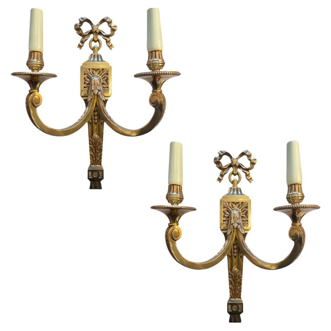Pair of 19th Century French Antique Regency Wall Lights For Sale