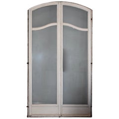 Pair of 19th Century French Arched Glass Panelled Doors