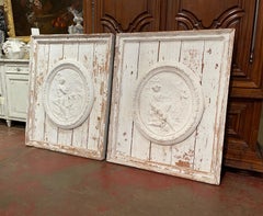 Pair of 19th Century French Architectural Framed Carved Plaster Wall Panels