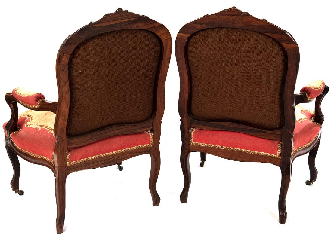 Pair of 19th Century French Aubusson Rosewood Bergères In Good Condition For Sale In Salt Lake City, UT