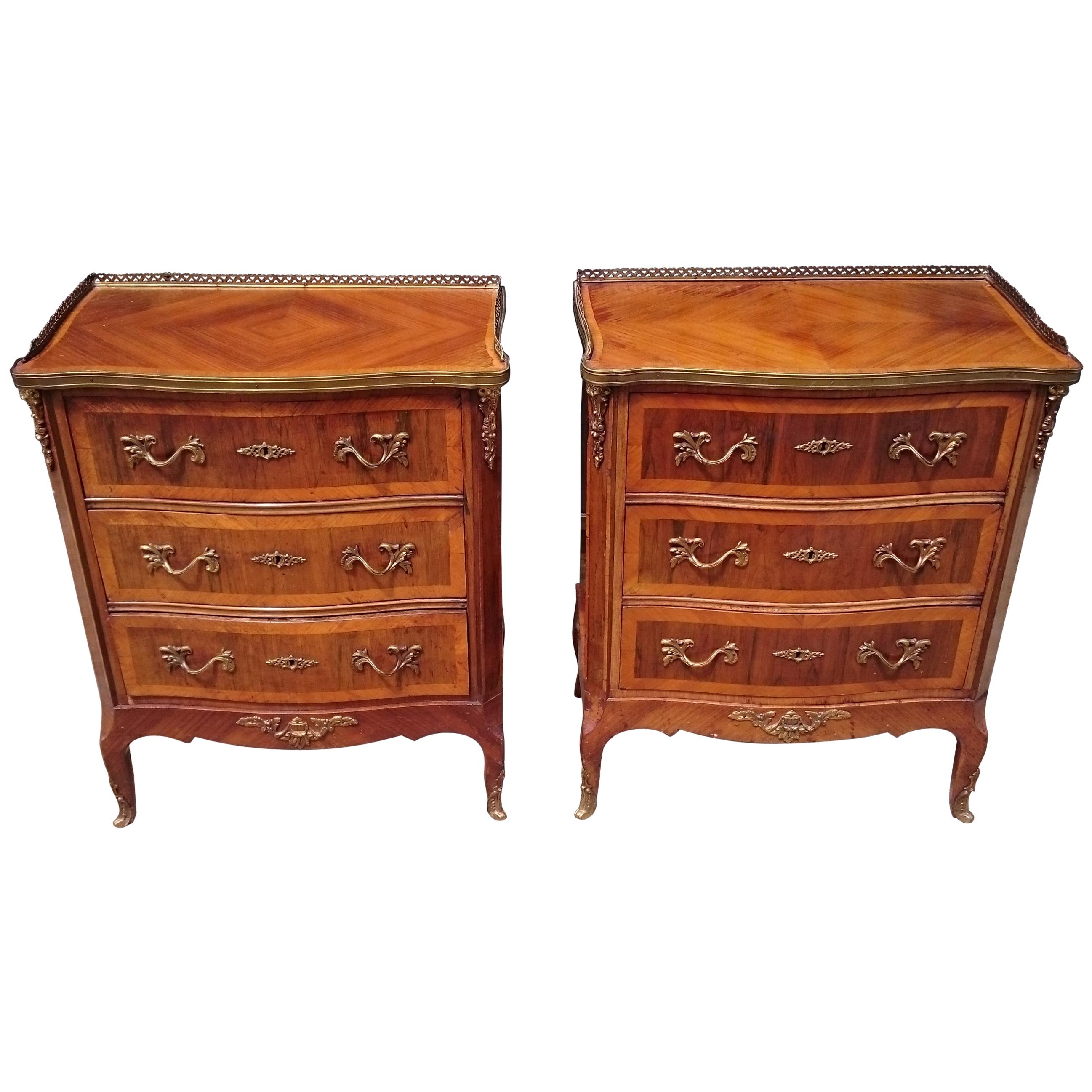 Pair of 19th Century French Bed Side Cabinets