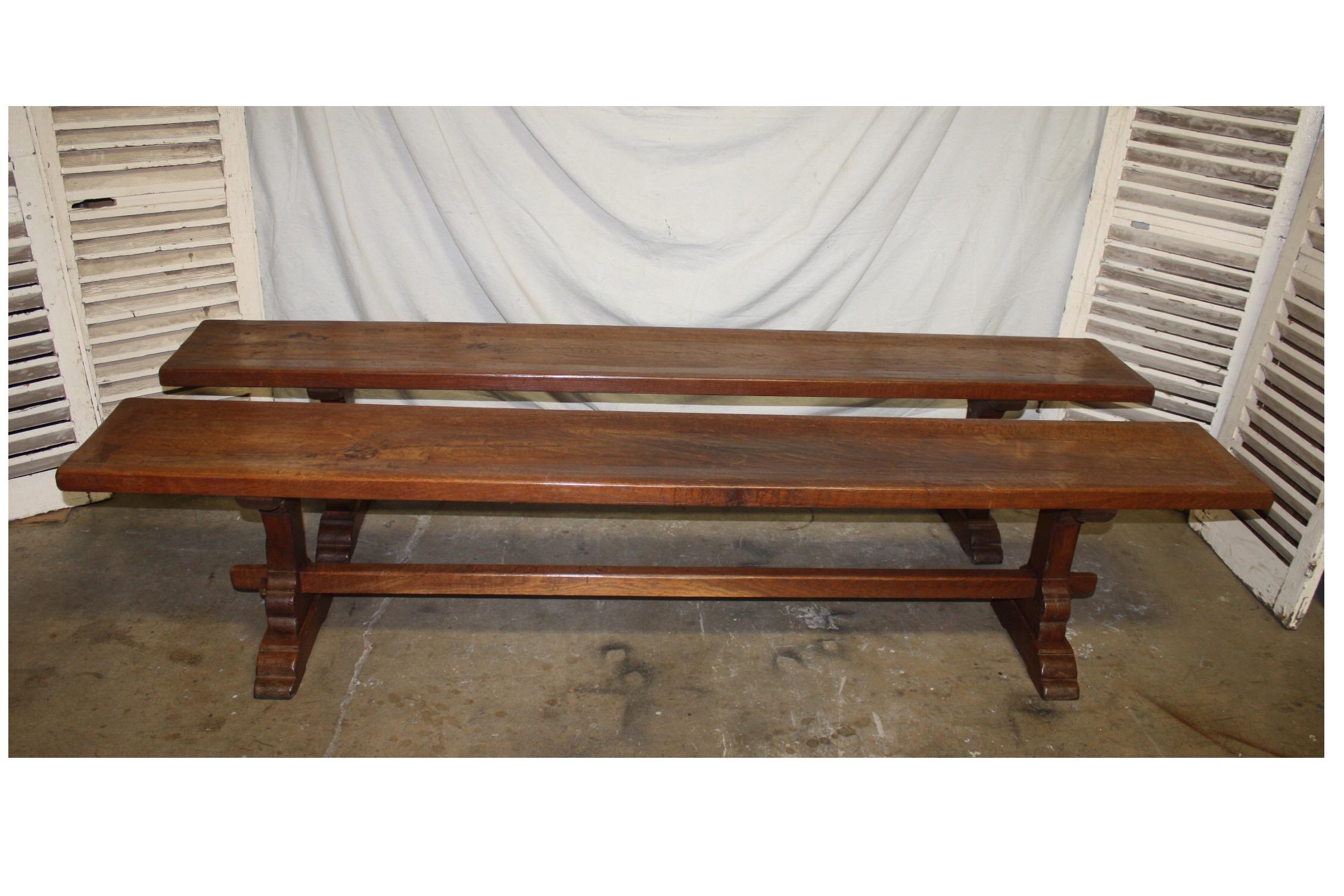 Pair of 19th Century French Benches In Excellent Condition In Stockbridge, GA