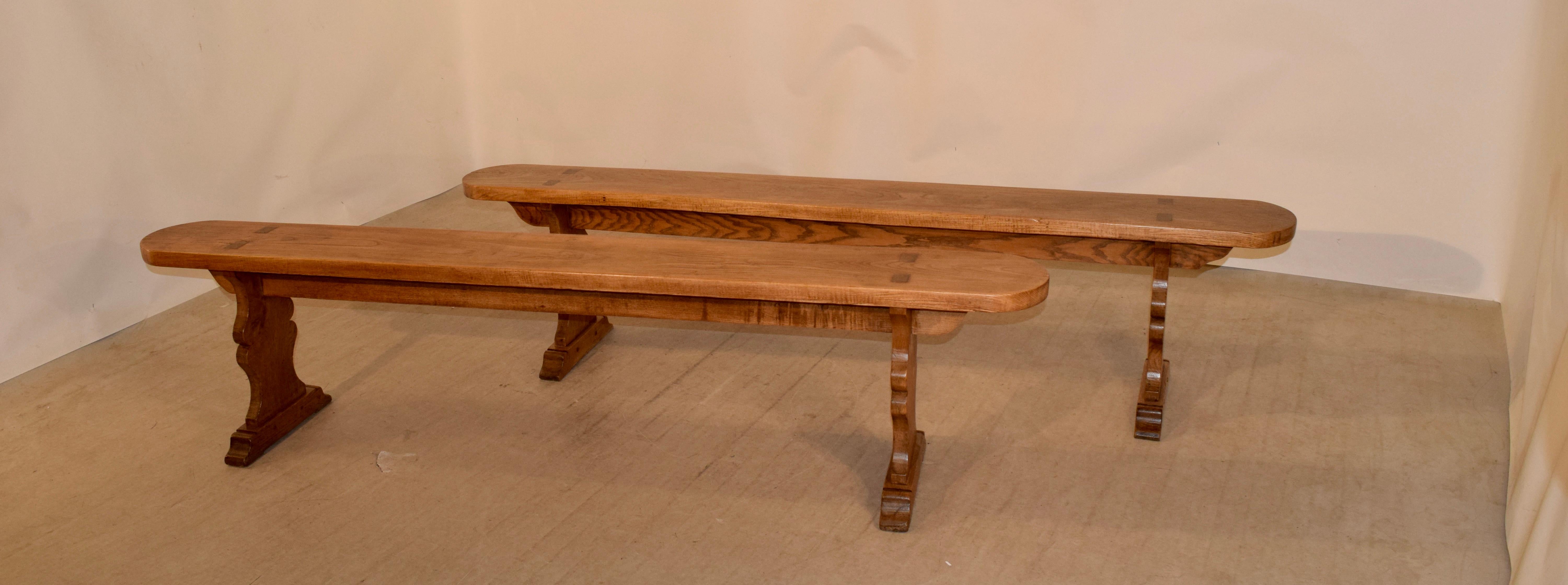 Rustic Pair of 19th Century French Benches