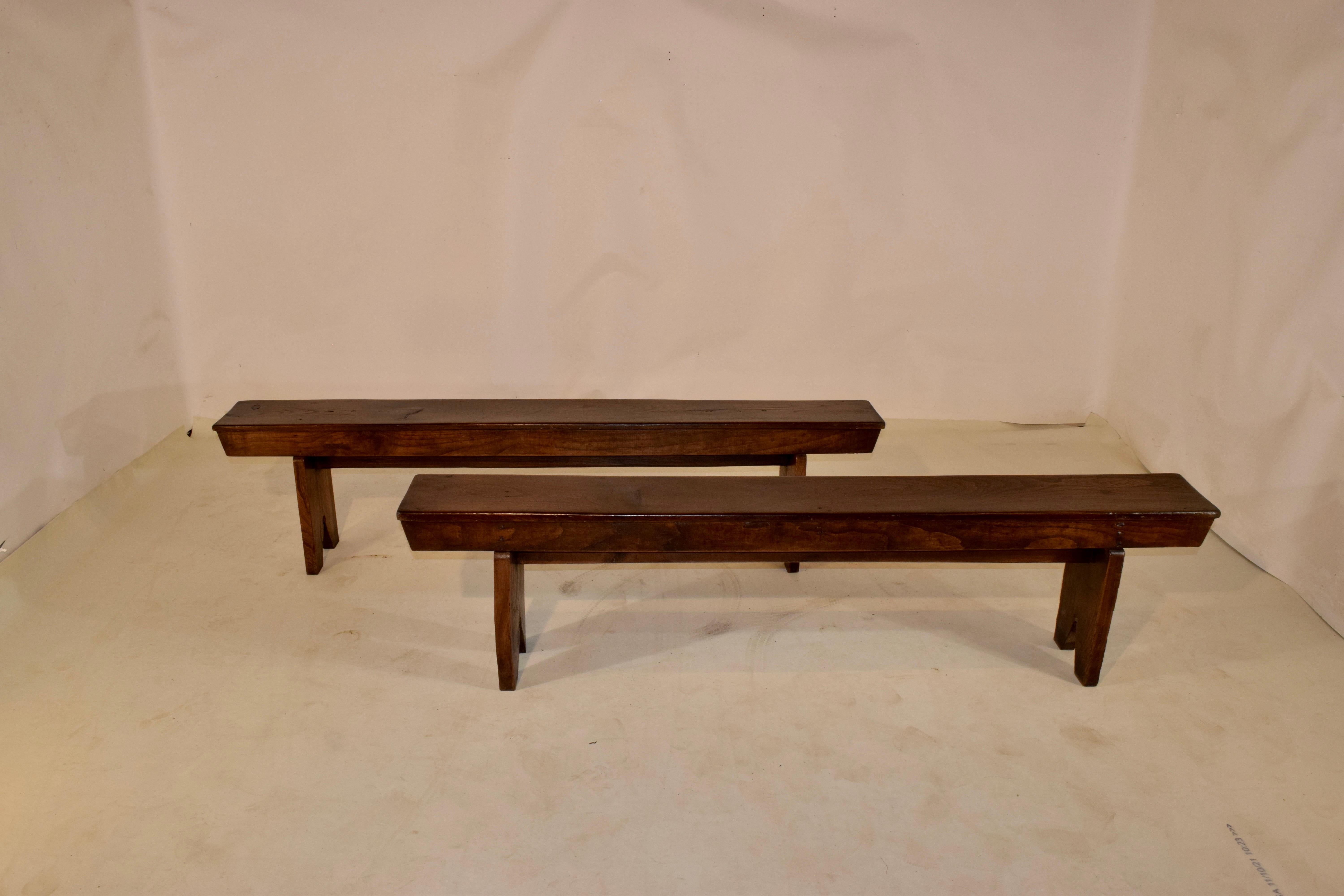 Pair of 19th Century French Benches In Good Condition In High Point, NC