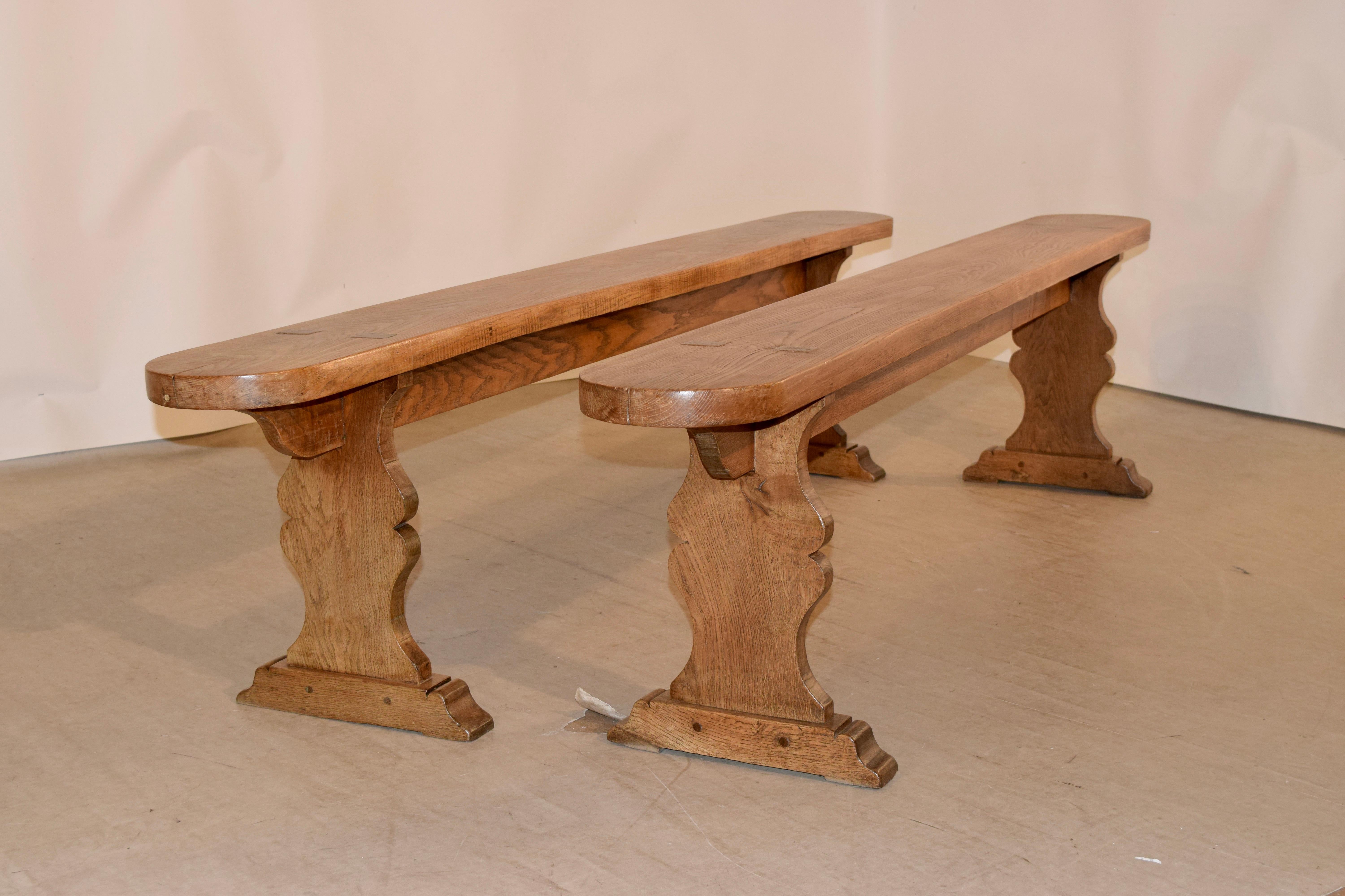 Elm Pair of 19th Century French Benches
