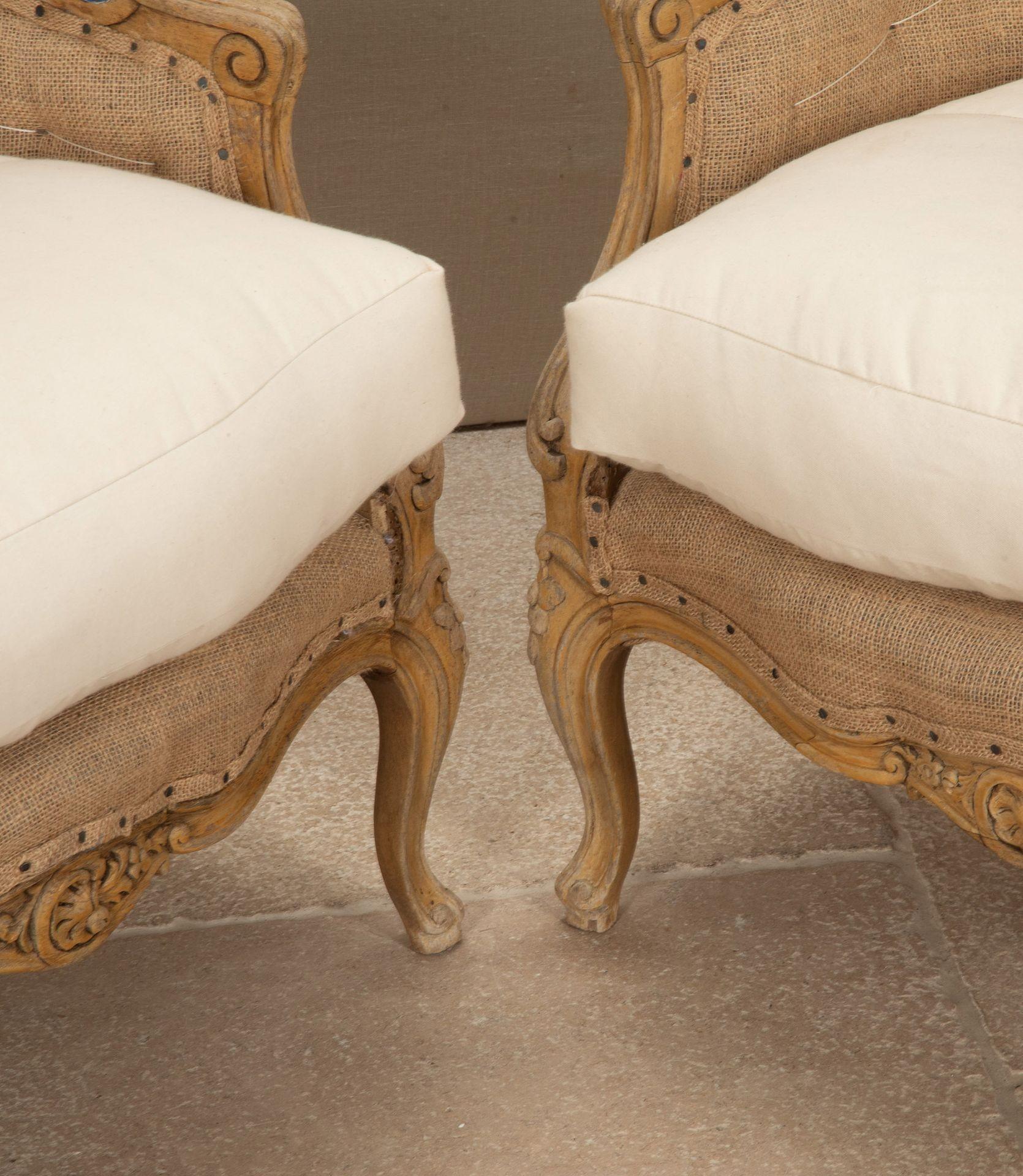 Pair of 19th Century French 'Bergeres' Armchairs in the Deconstructed Style For Sale 5