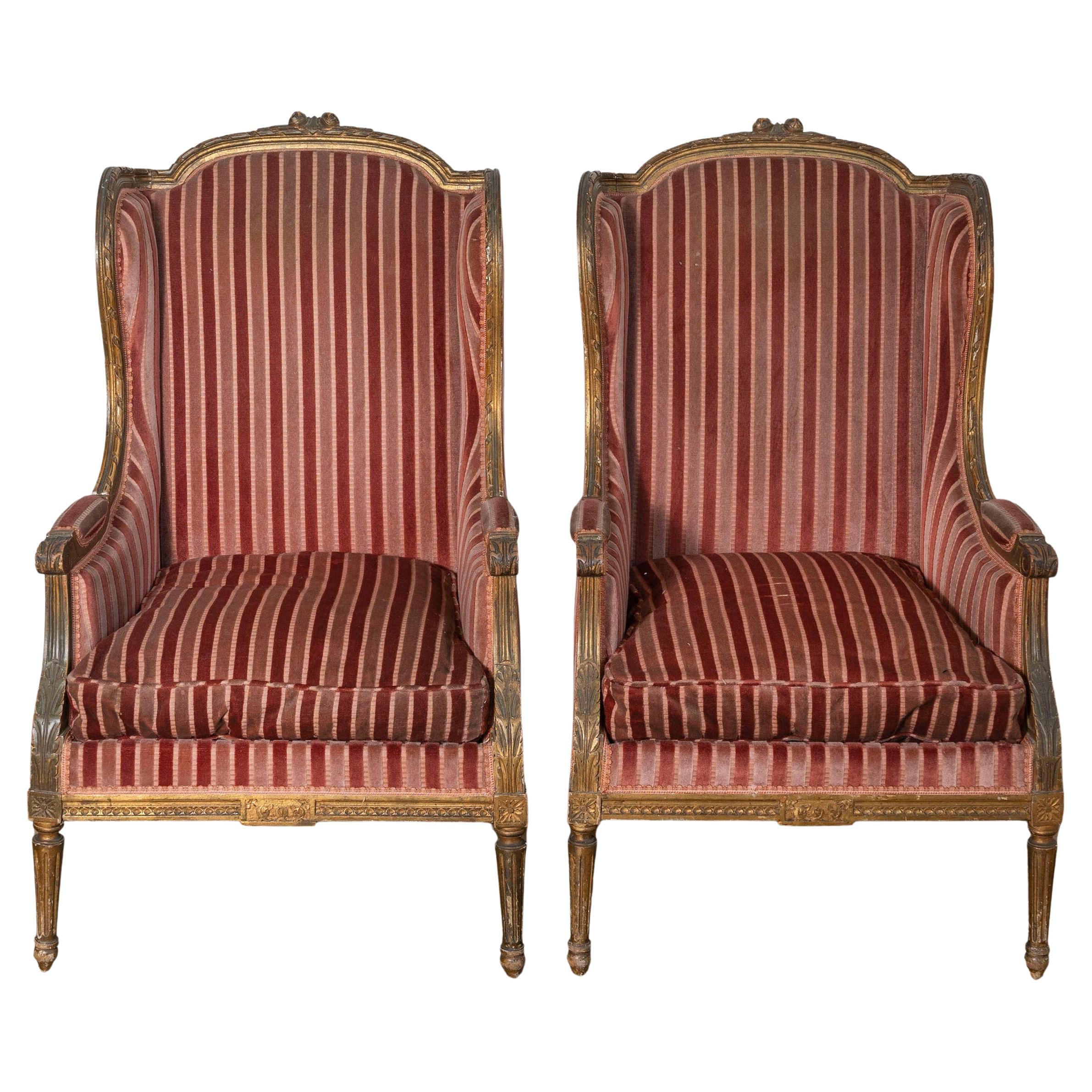 Pair of 19th Century French Bergeres