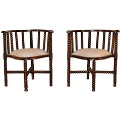 Pair of 19th Century French Bobbin Chairs