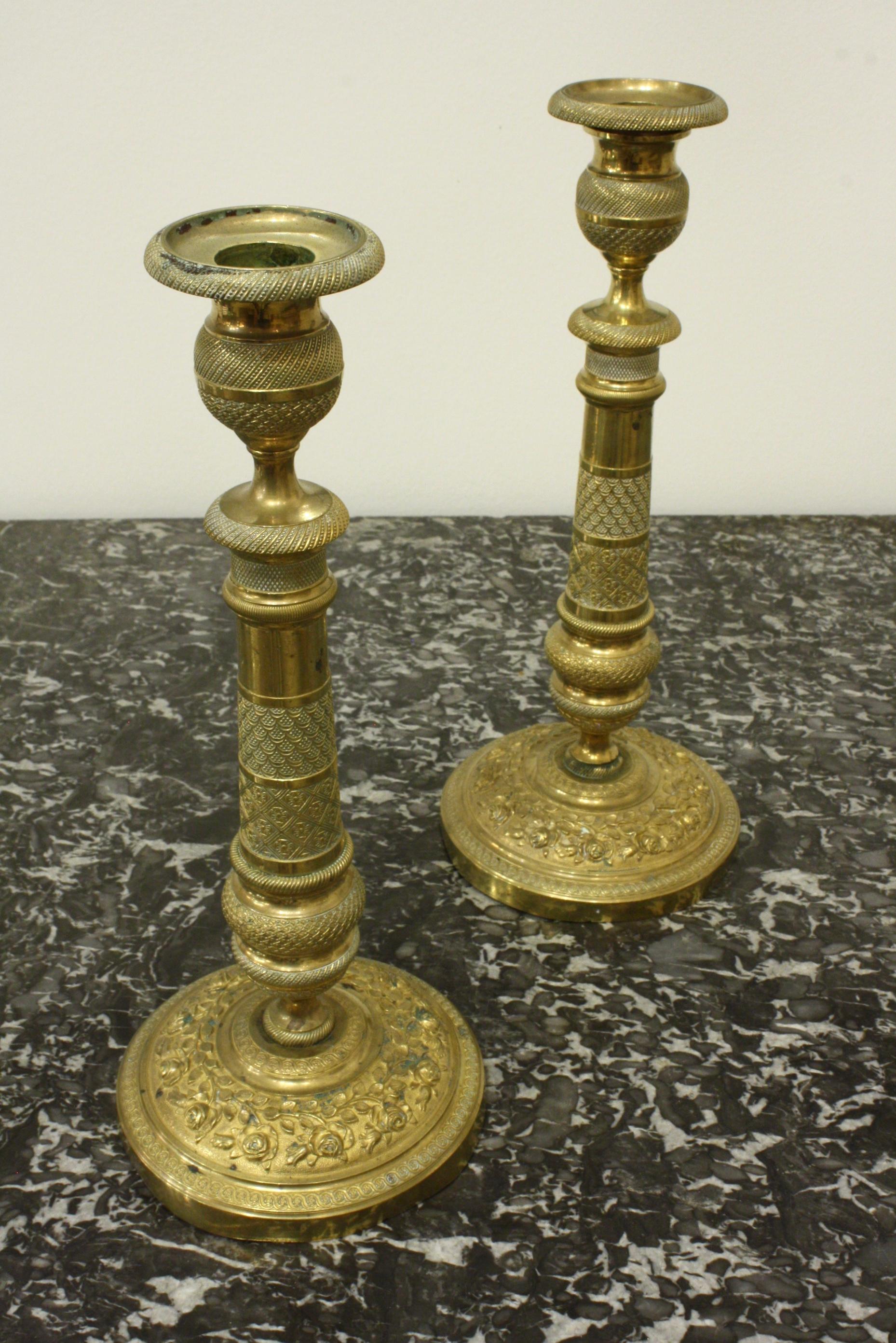 french brass candlesticks