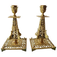Pair of 19th Century French Brass Candlesticks