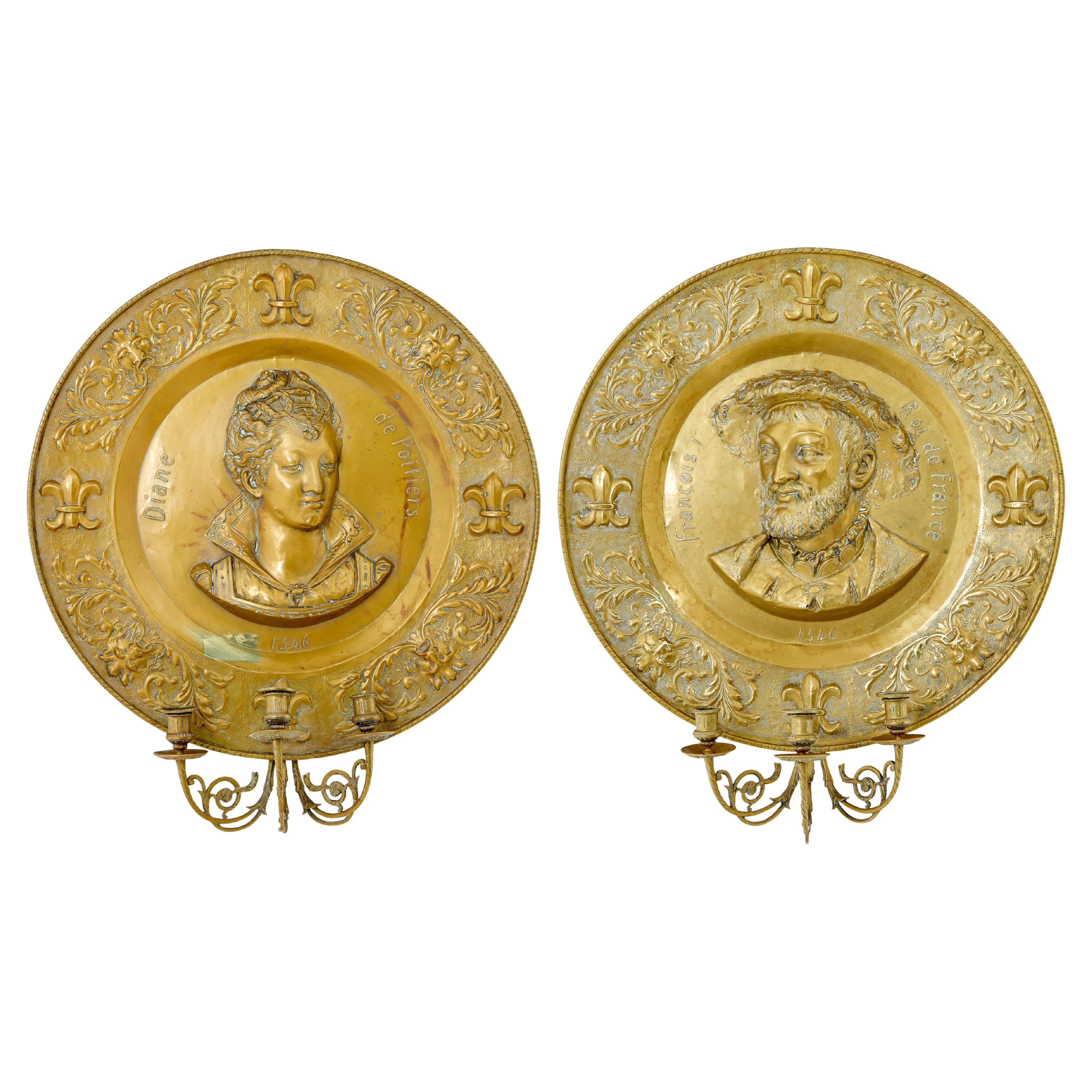 Pair of 19th century french brass sconces