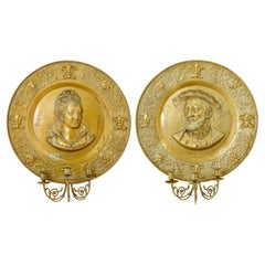 Pareja de apliques franceses de latón del siglo XIX