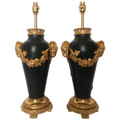 Pair of 19th Century French Bronze and Gilt Lamps