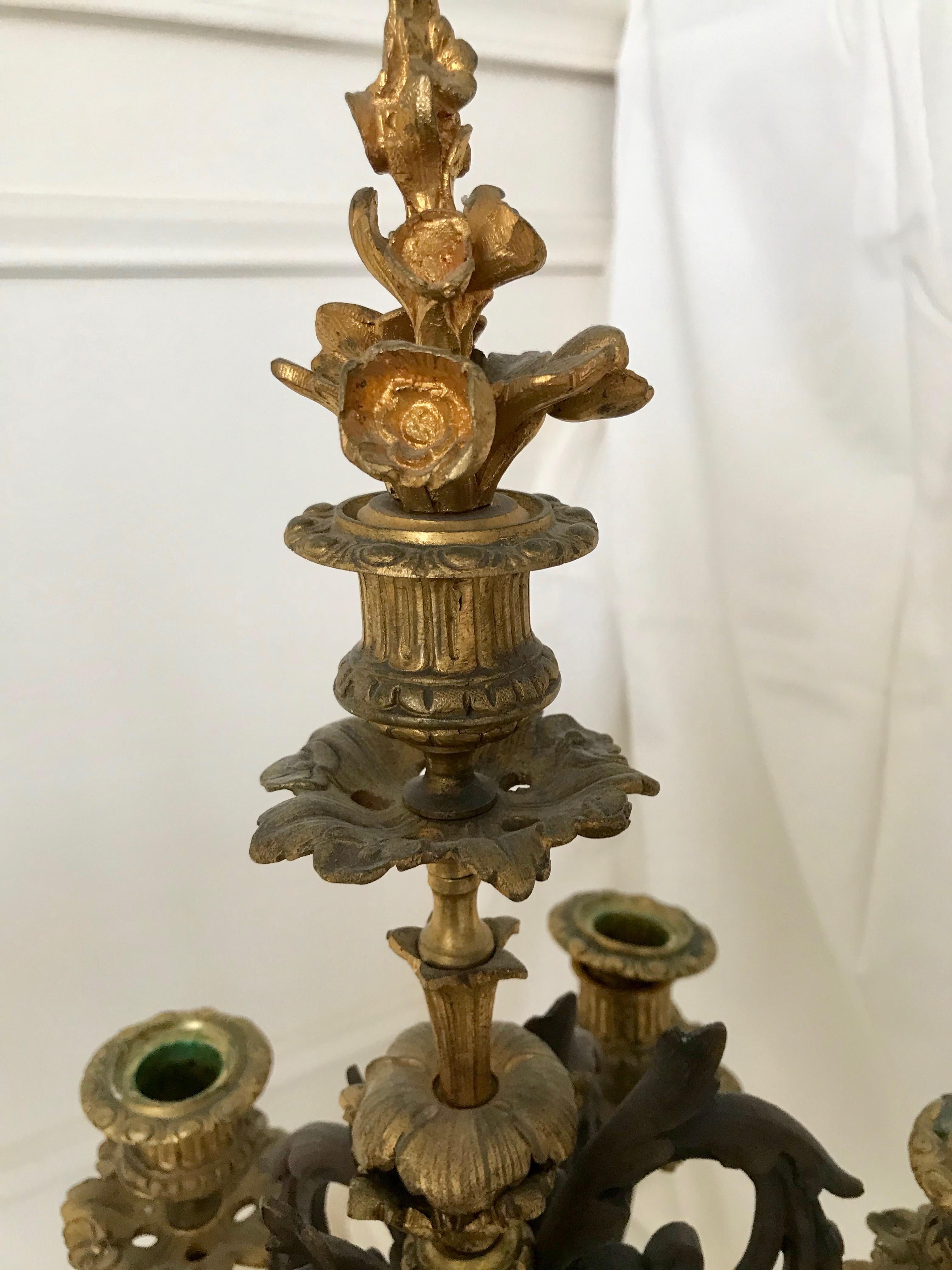 Pair Of 19TH Century French Bronze Candelabra For Sale 11